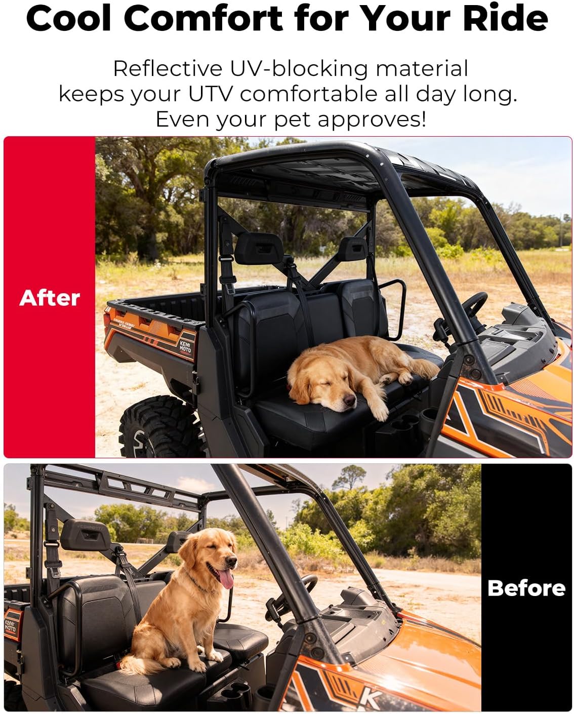 KEMIMOTO tetto rigido UTV 3 posti per Polaris Ranger XP 1000