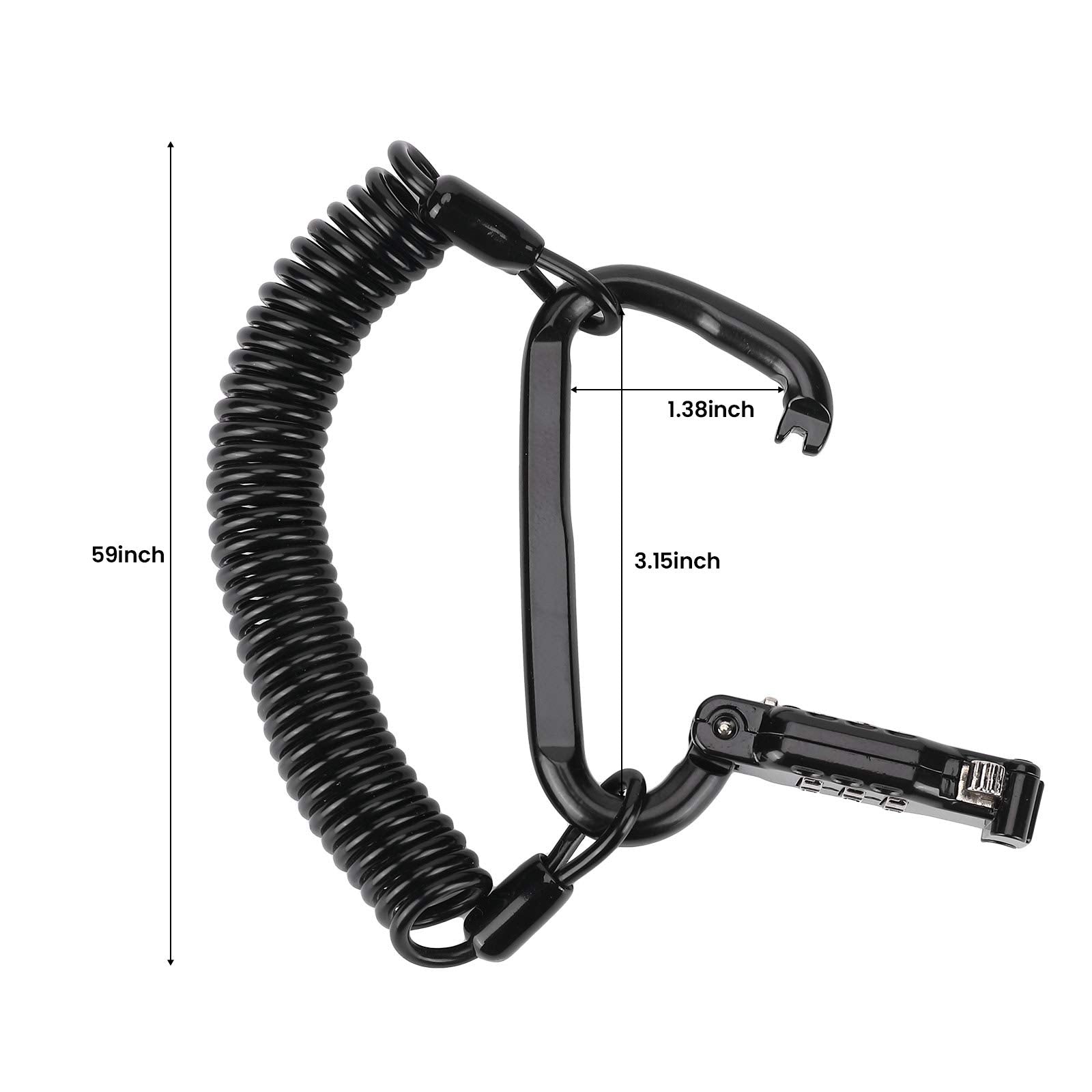 Kemimoto lucchetto casco moto a combinazione con cavo