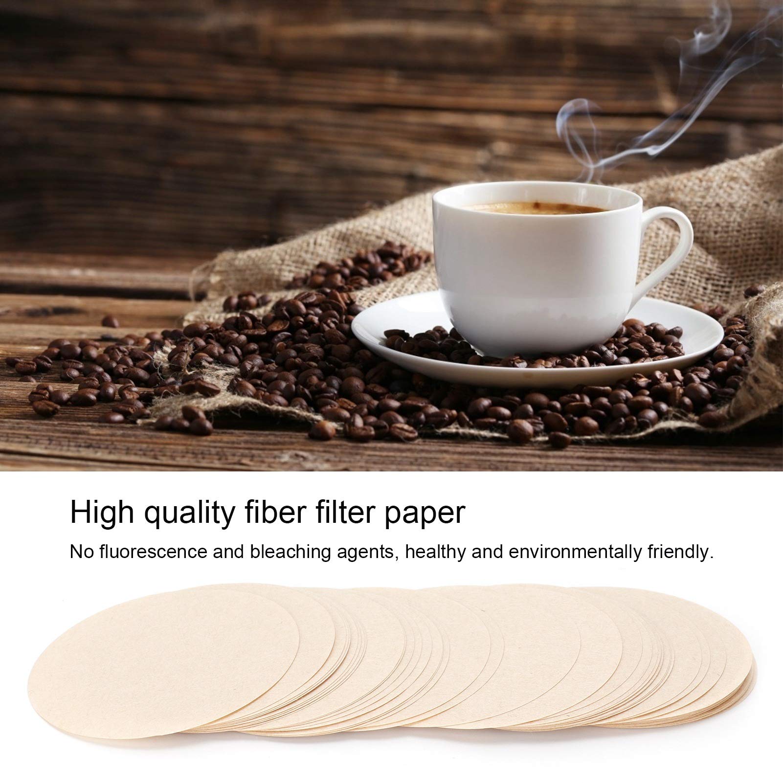 Kuuleyn Filtri caffè carta rotondi 57 mm 50 pezzi
