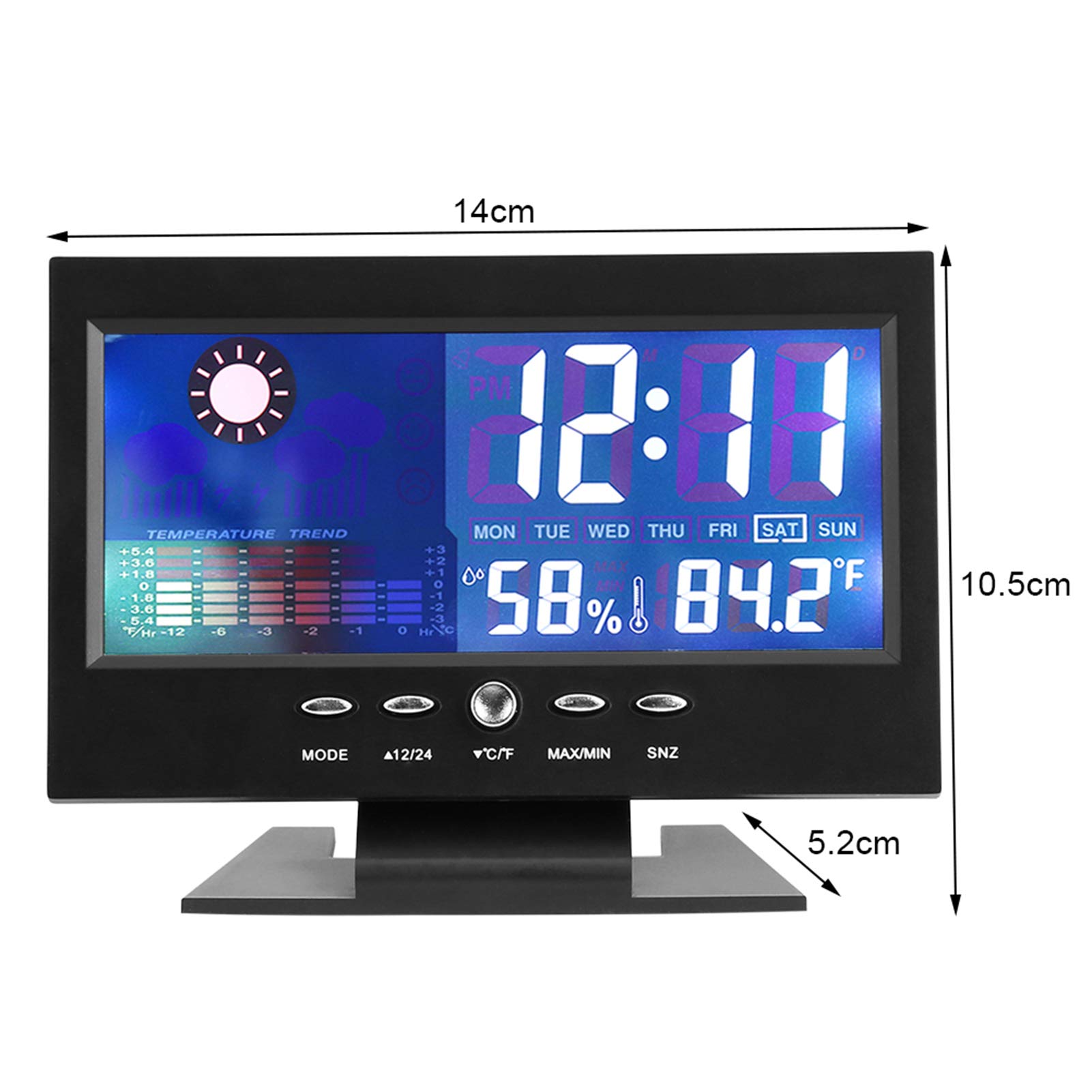 Kuuleyn igrometro digitale LCD nero con sveglia