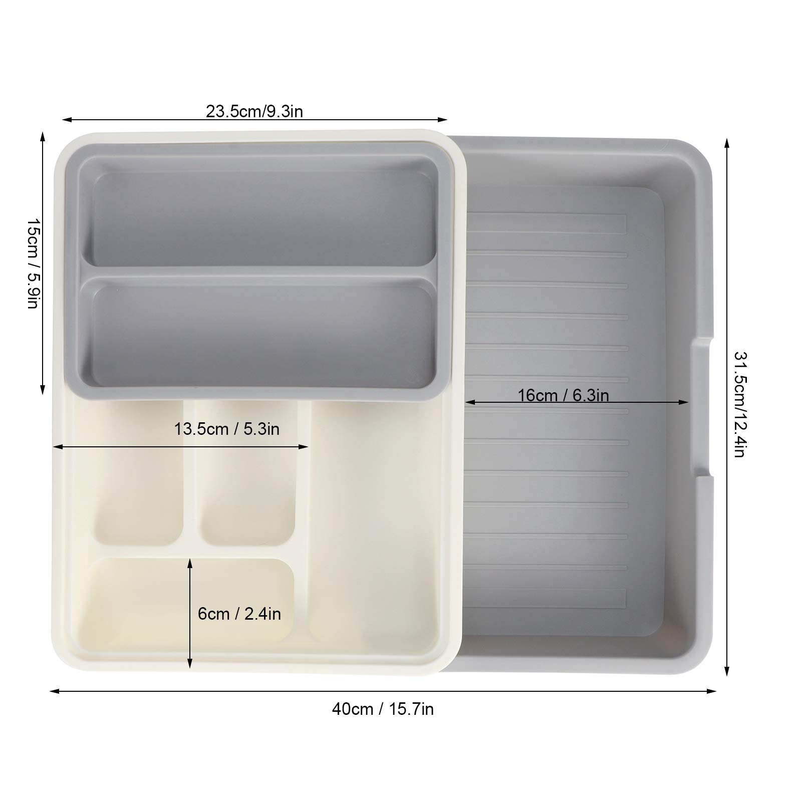 Kuuleyn organizer posate espandibile 3pz 7 scomparti