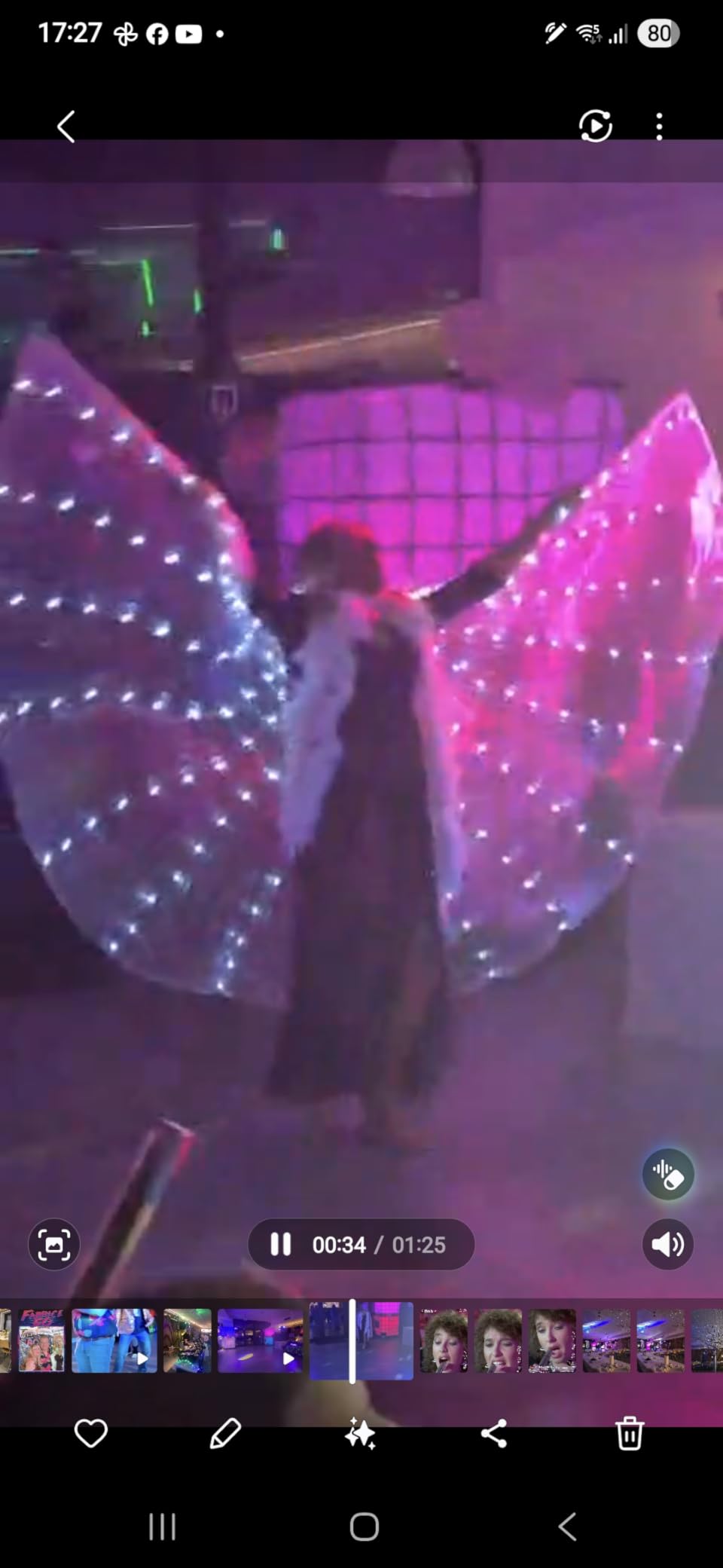 Hapivida Ali Farfalla LED Rosse 300 cm Costume Fata