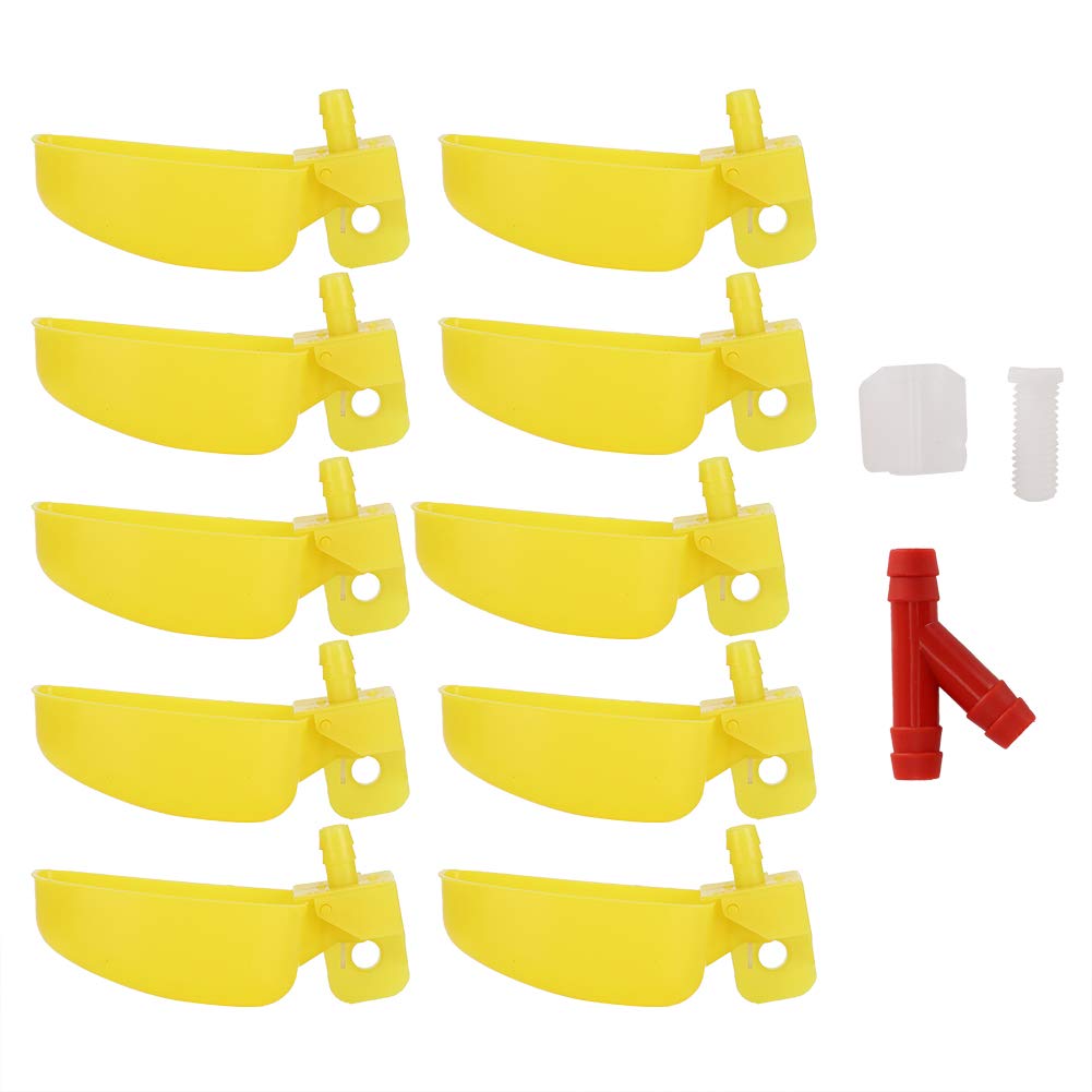 Kuuleyn Abbeveratoio Automatico Polli Giallo Destra 10 Pezzi