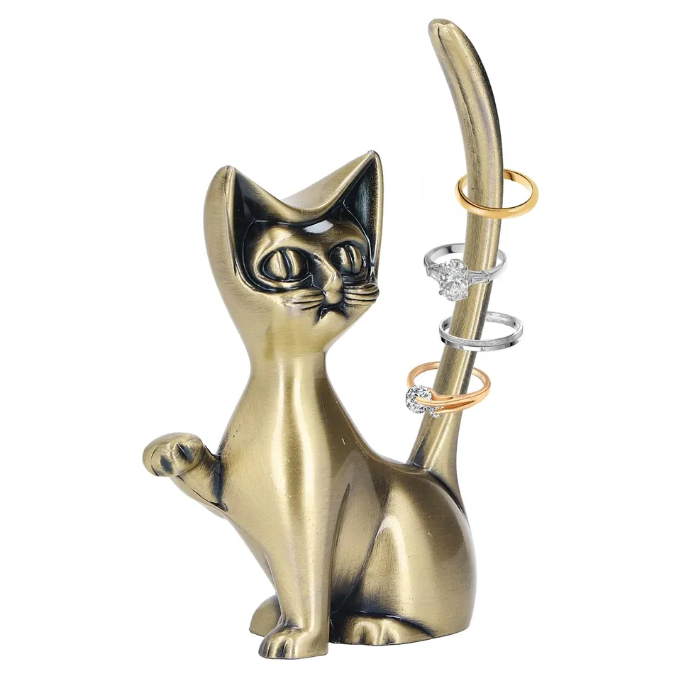 Hapivida Porta anelli gatto metallo oro #1