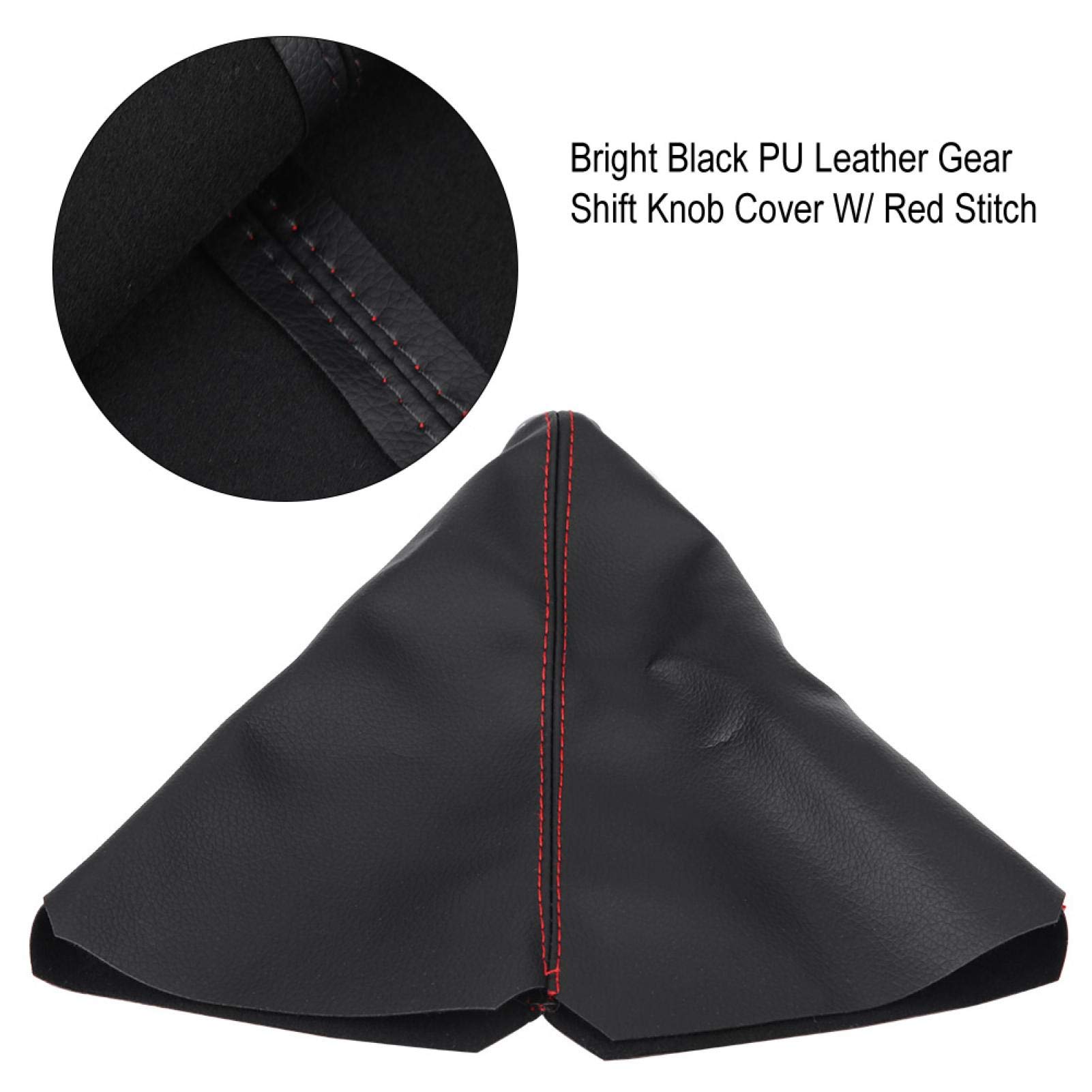 Kuuleyn cuffia cambio manuale pelle PU nera cuciture rosse