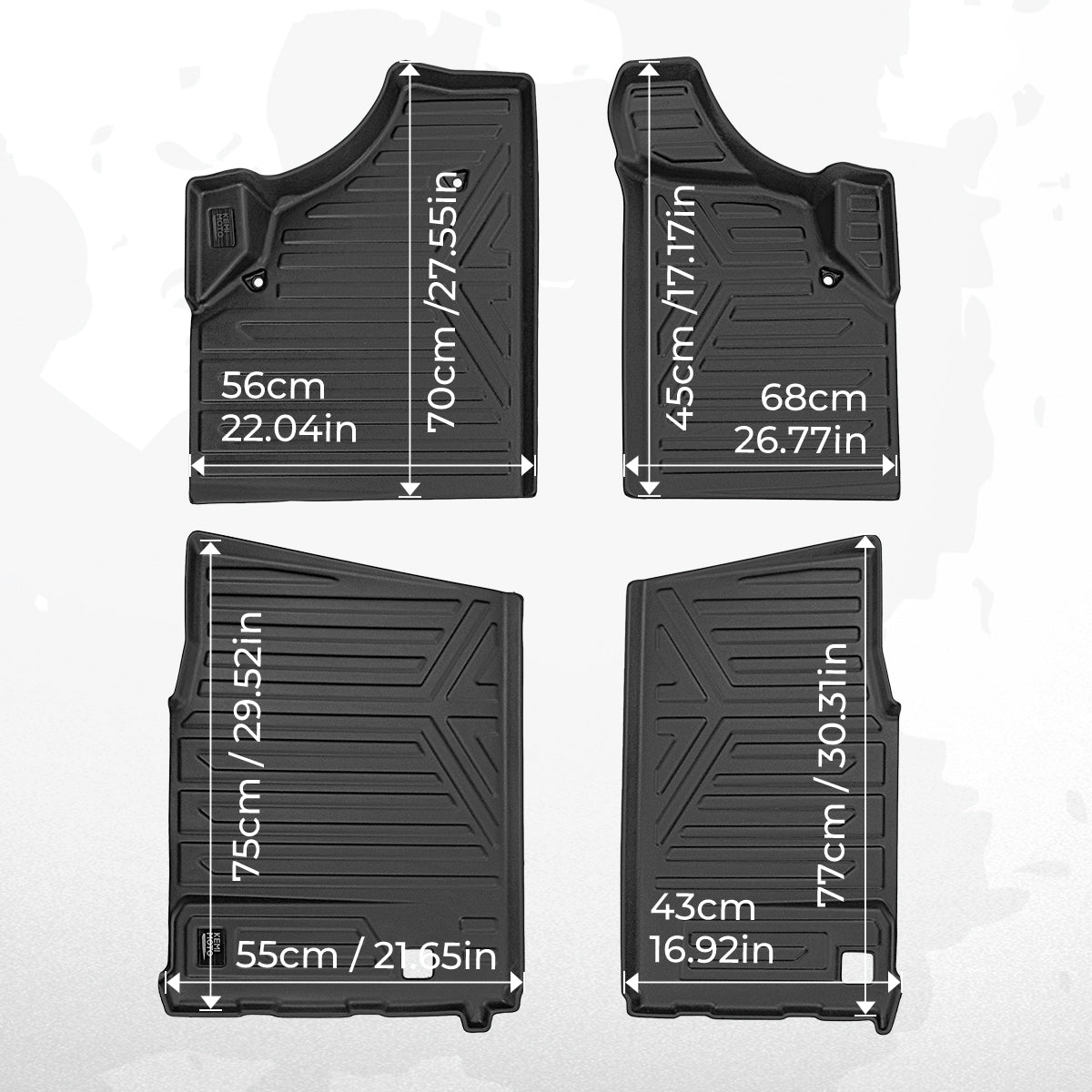 Kemimoto Defender tappetini + tappeto cassone TPE antiscivolo