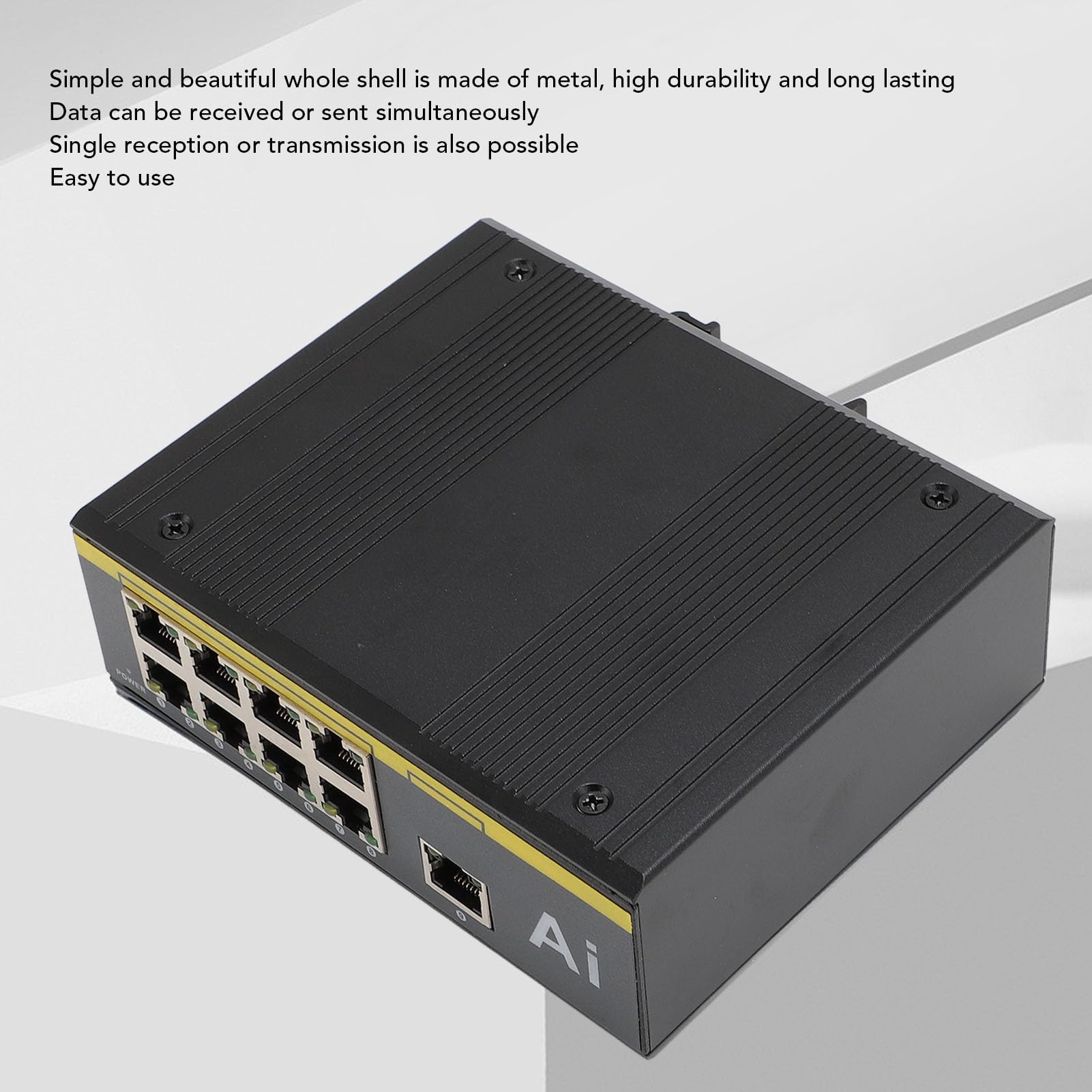 AOWINHIT Switch PoE 9 Porte 10/100 Metallo DIN