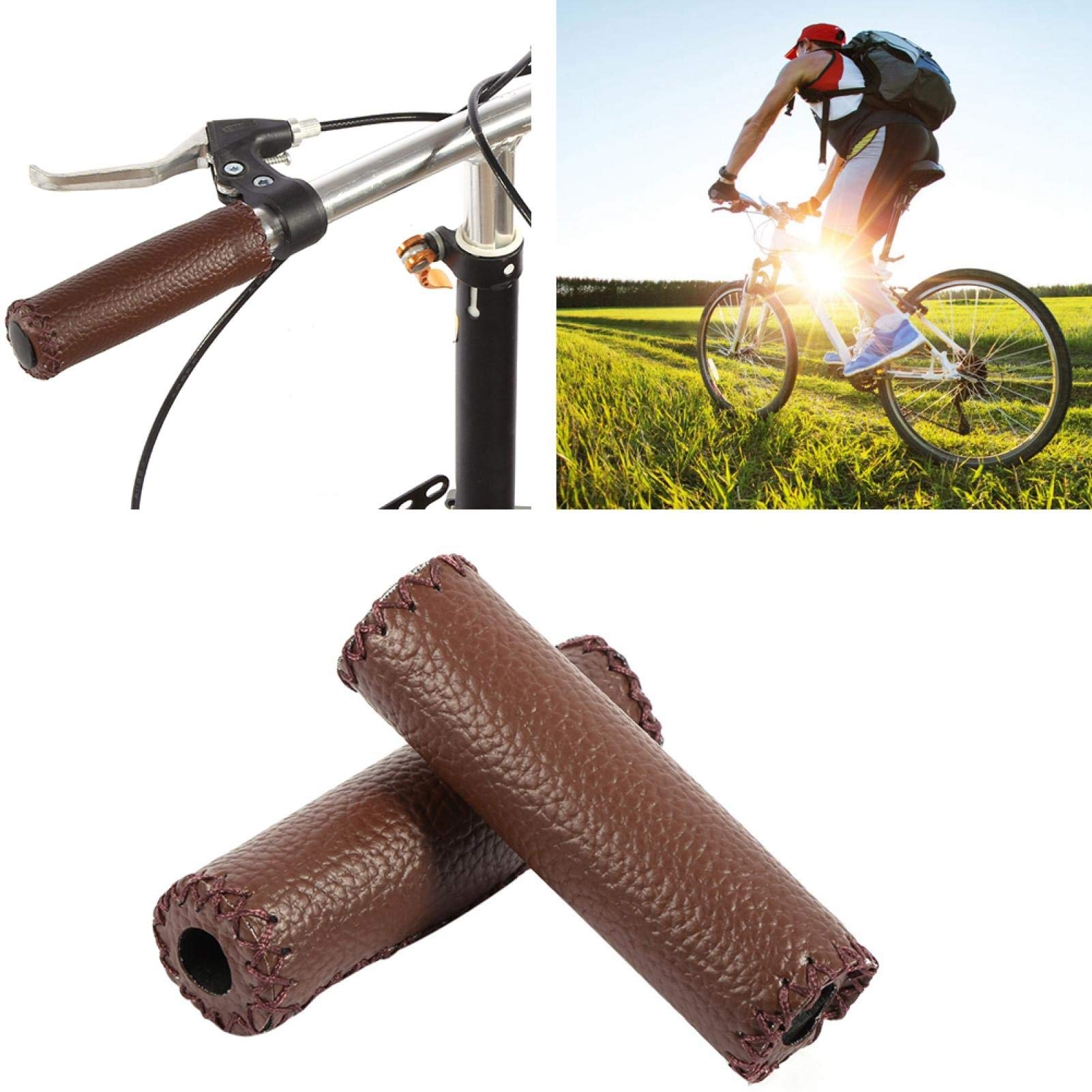 Kuuleyn Retro 1 paio manopole bici pelle sintetica antiscivolo