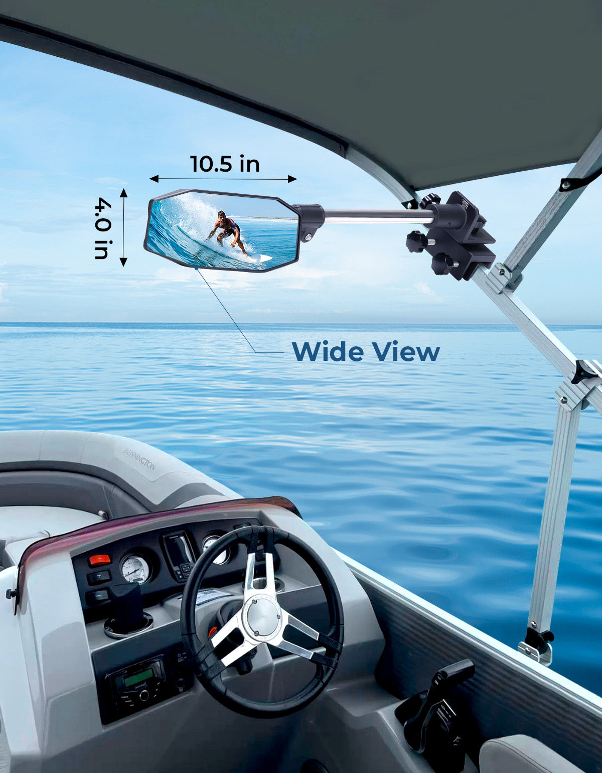 KEMIMOTO specchio nautico 267x102 mm telescopico pontoon