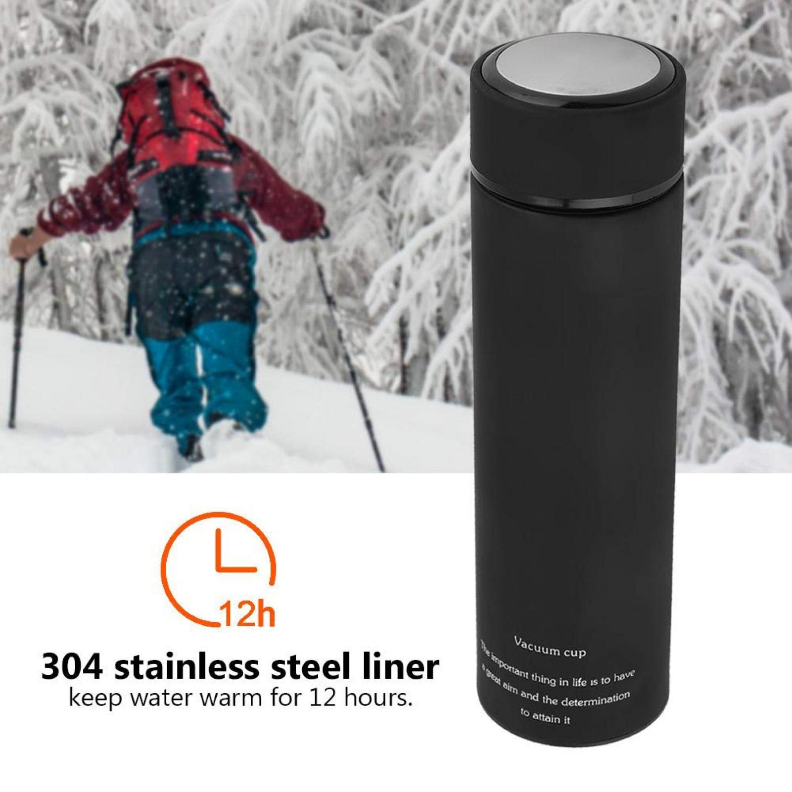 Kuuleyn bottiglia termica 500 ml nero acciaio inox