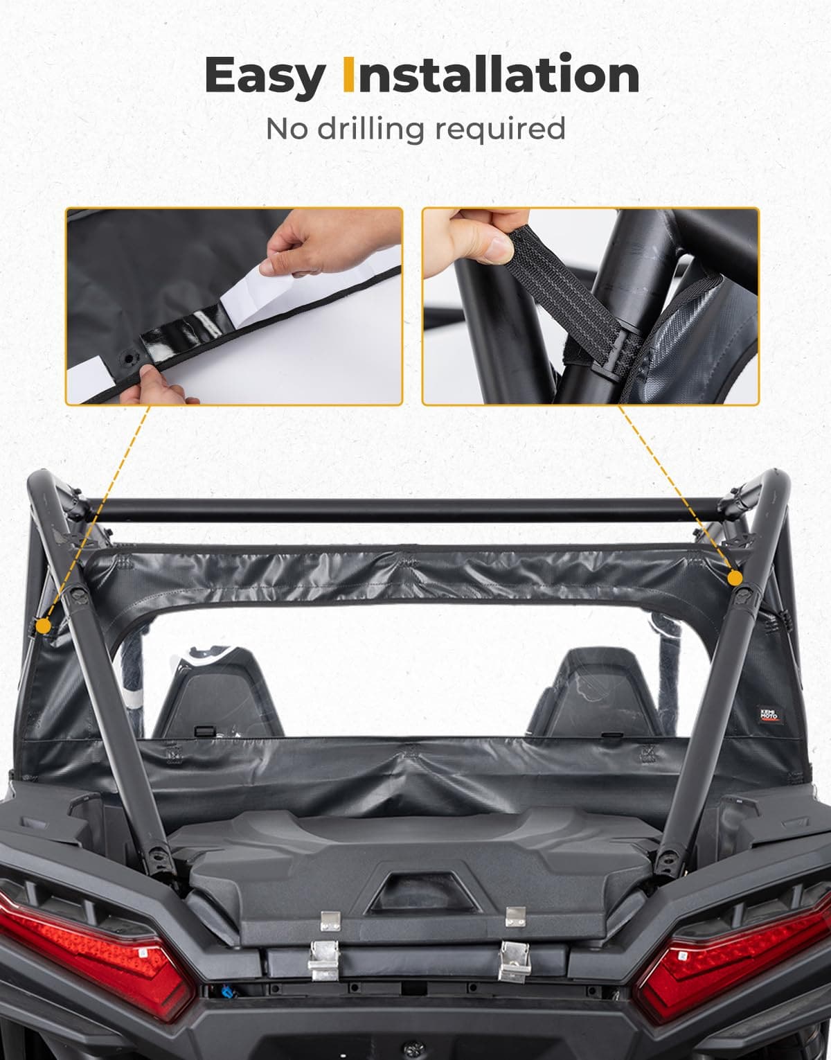 Kemimoto RZR XP 1000 lunotto posteriore morbido con zip