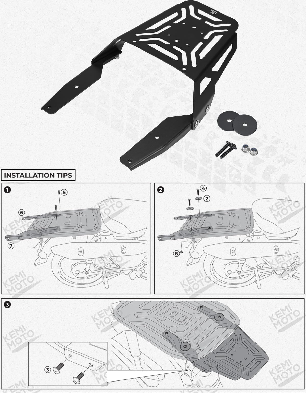 KEMIMOTO Portapacchi Posteriore CT125 Trail Acciaio Inox