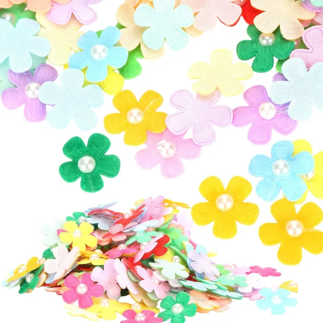 Hapivida Fiori in Tessuto per Fai da Te 200 Pezzi 10 Colori