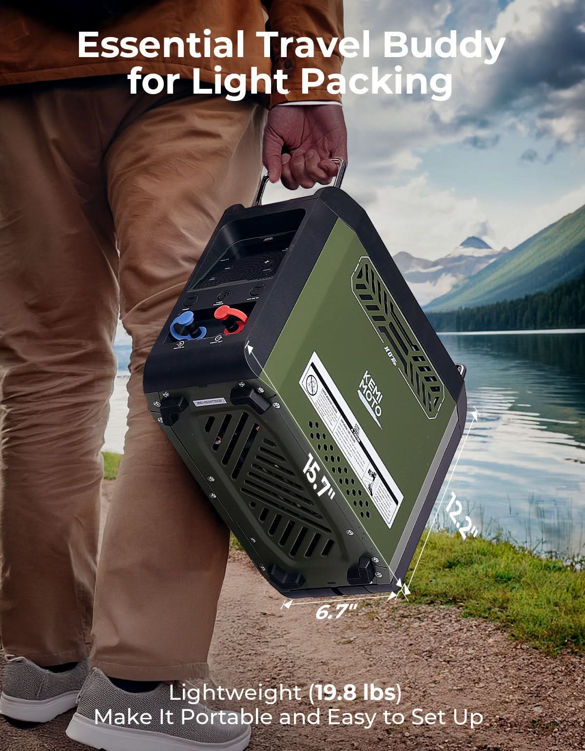 KEMIMOTO scaldabagno portatile campeggio 20000 BTU con pompa