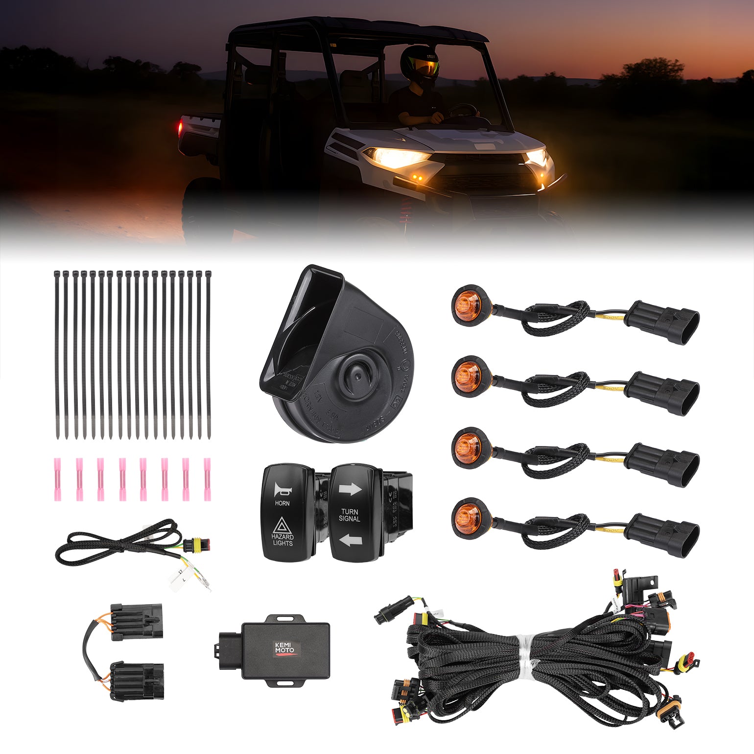 KEMIMOTO Kit Frecce UTV Ranger RZR XP 1000 con Clacson