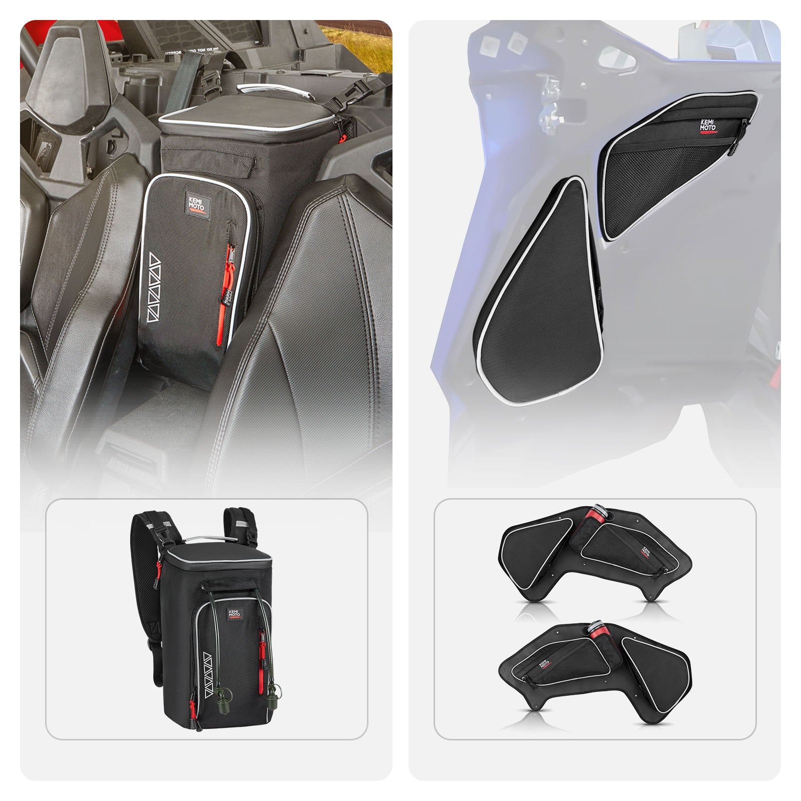 Kemimoto RZR Pro XP 4 borse set cargo + portiere 1680D