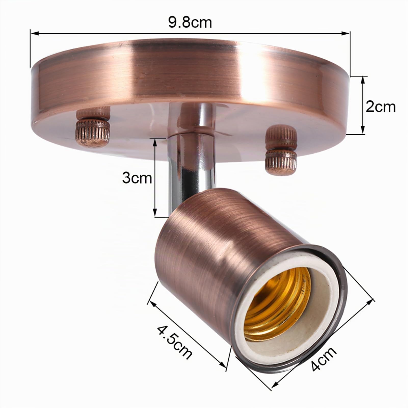 Hapivida Portalampada E27 Girevole Bianco Soffitto 180°
