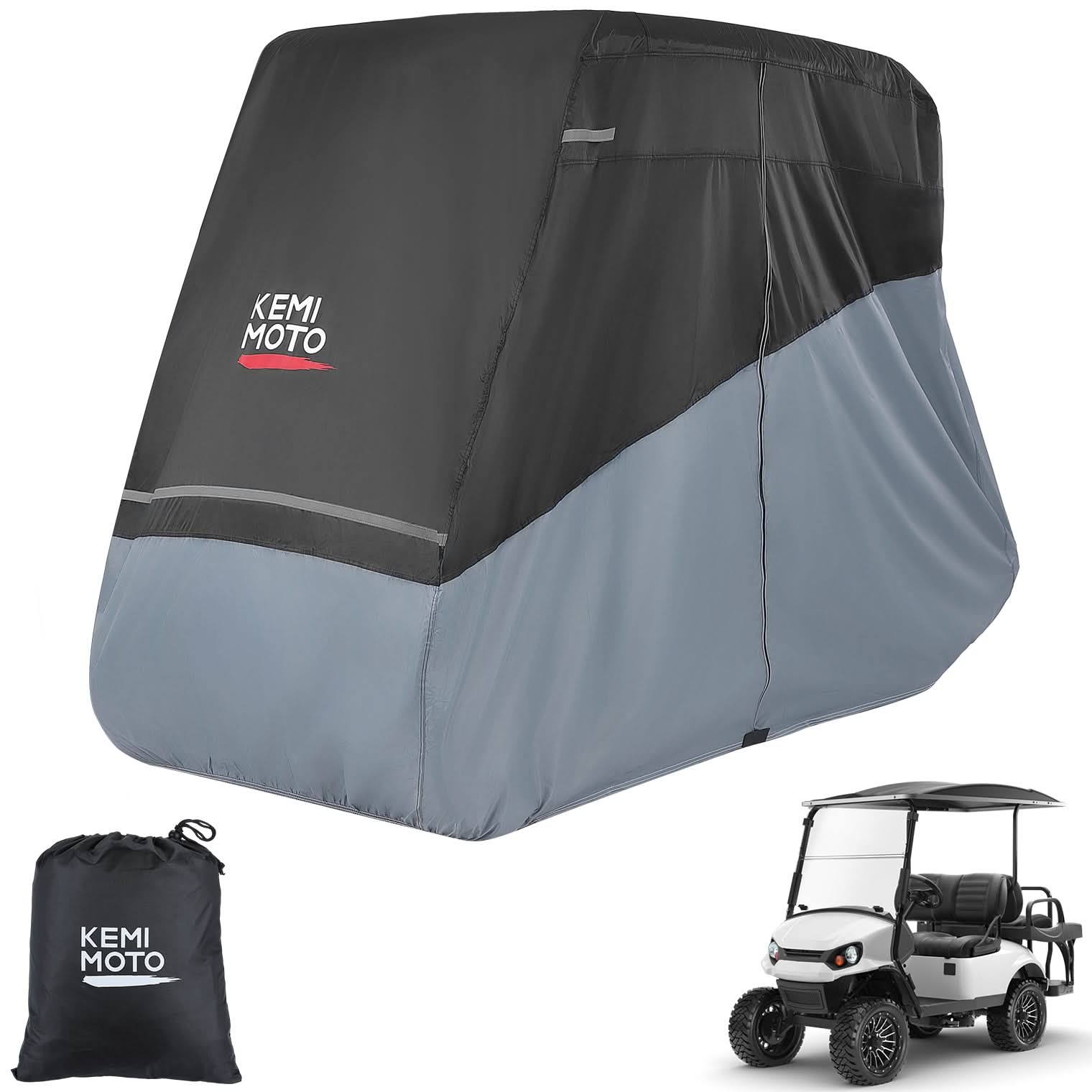 KEMIMOTO Telo Golf Cart 2-4 Posti 600D Impermeabile con Borsa
