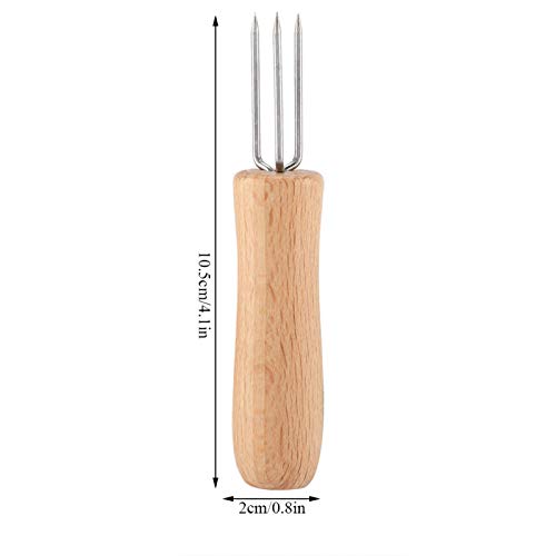 Kuuleyn Forchette Barbecue Acciaio Inox 4 Pezzi Manico Legno