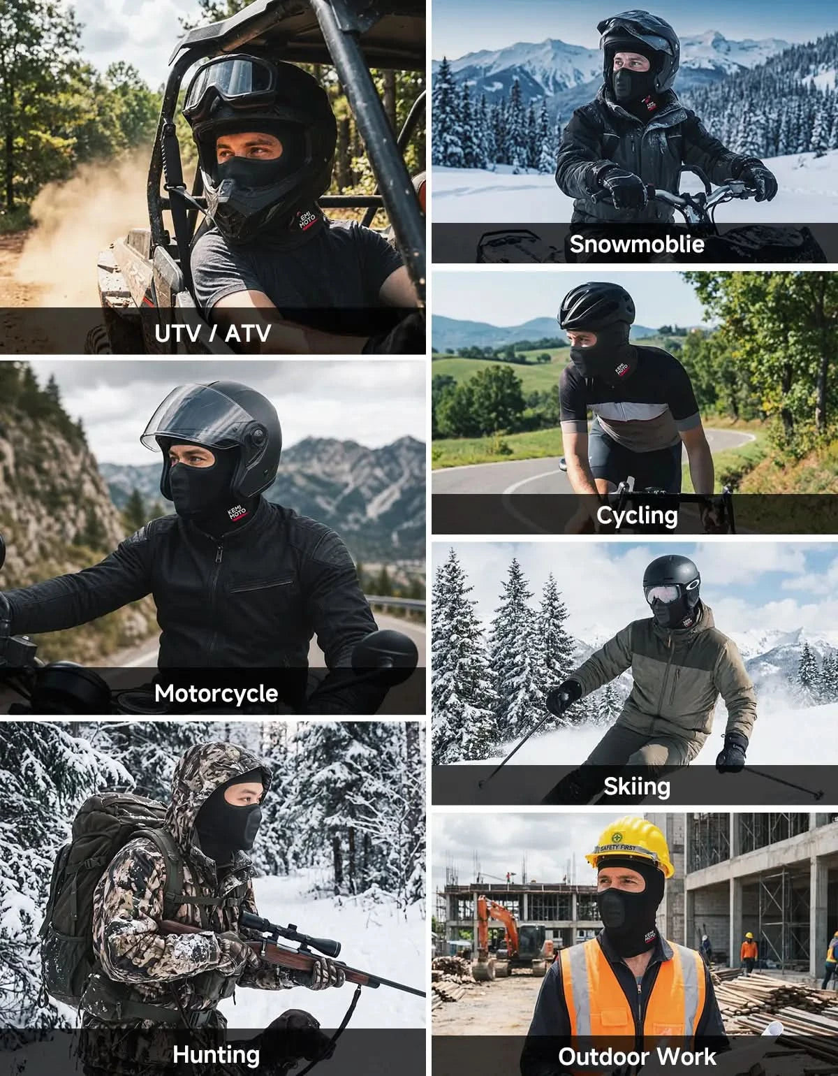 KEMIMOTO passamontagna moto sottocasco traspirante nero