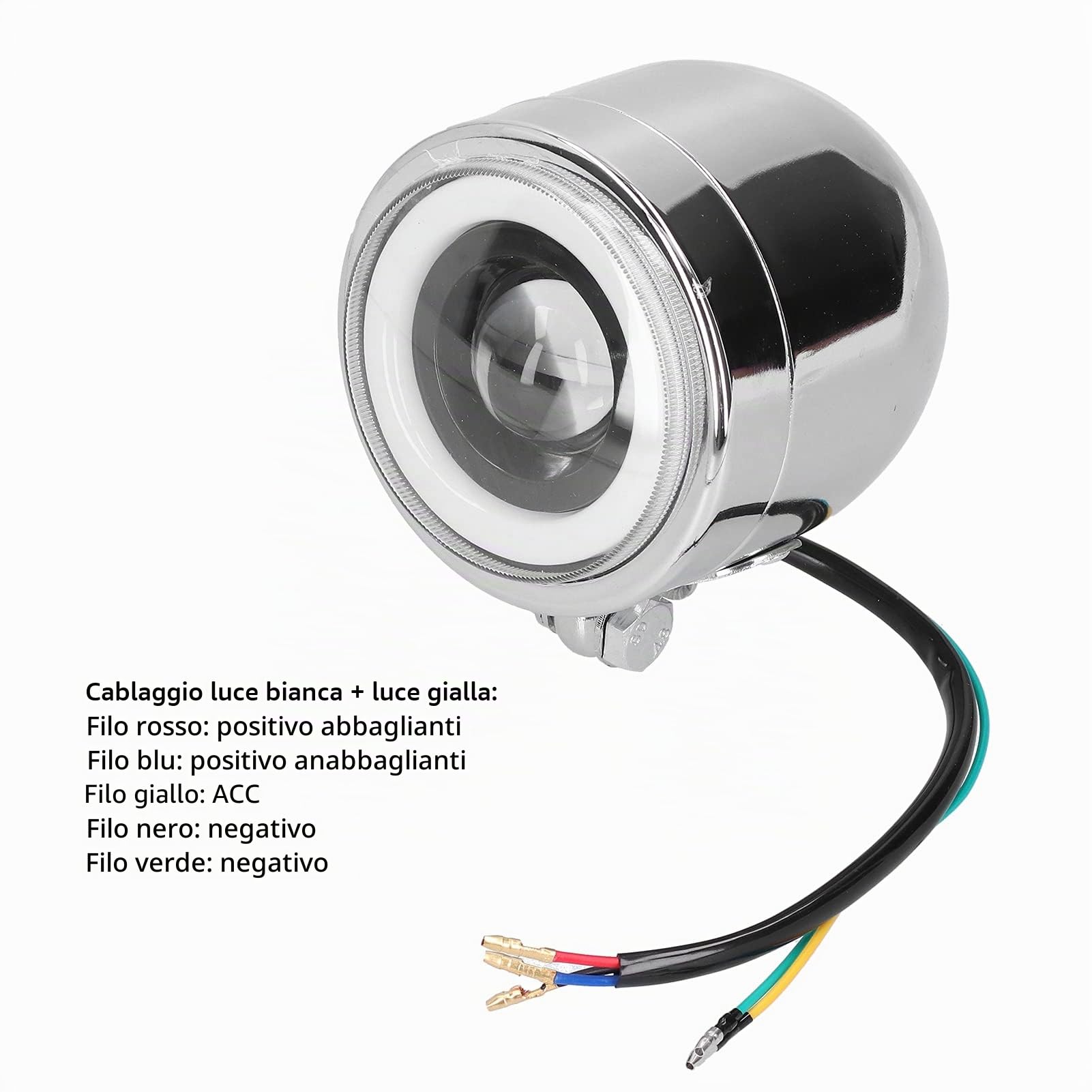 Hapivida faro led moto 4,25 pollici universale occhio angelo C