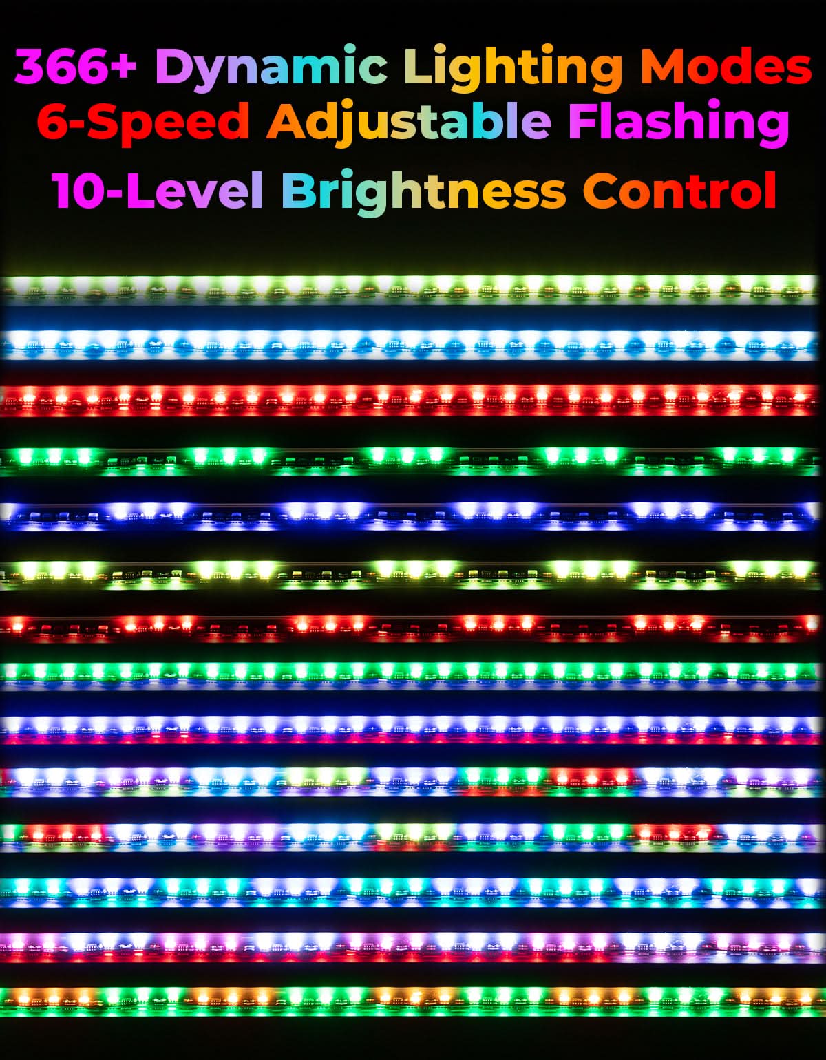 Kemimoto Whip Lights 3FT luci whip LED 2 pezzi controllo app