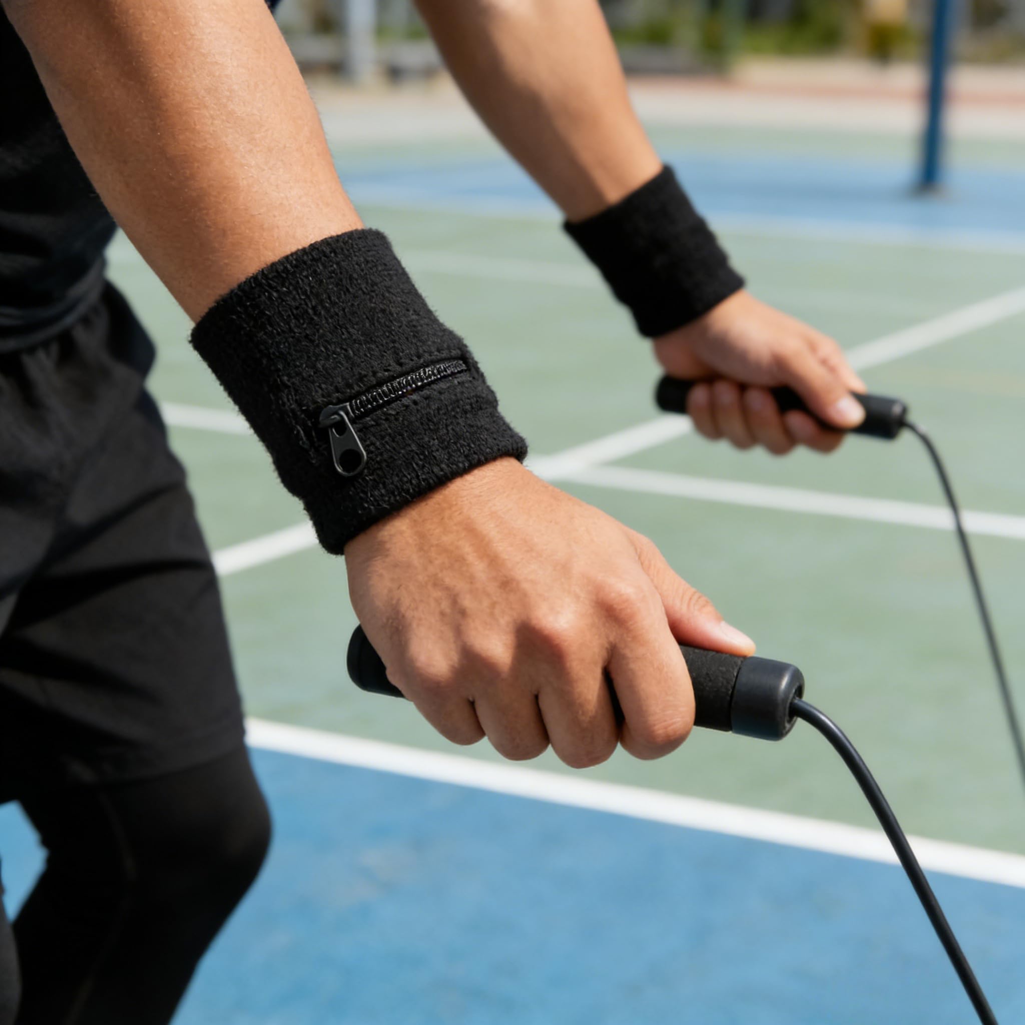 Kuuleyn Polsino sportivo con cerniera cotone nero unisex
