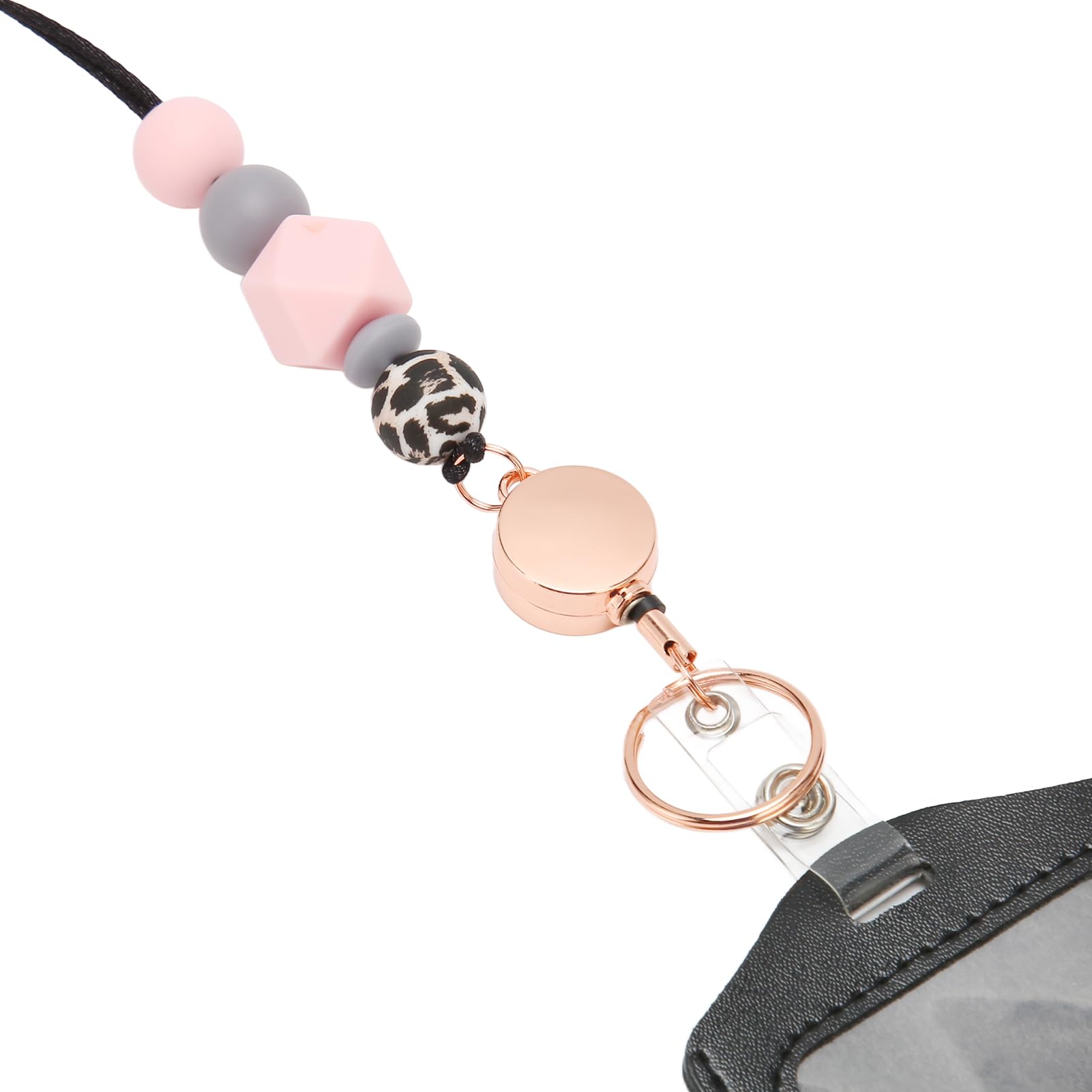 AOWINHIT Cordino Silicone Portabadge Rosa C 1 Pezzo