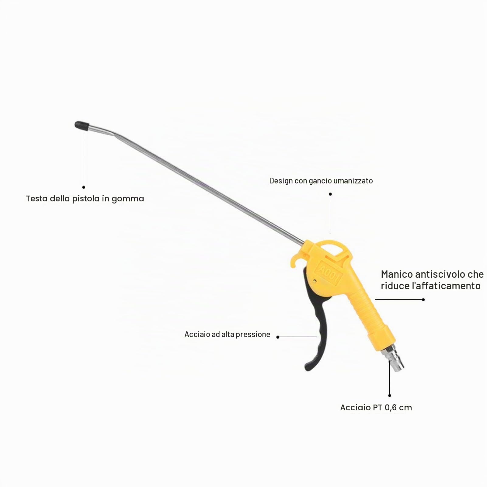 Kuuleyn Pistola Aria Compressa Soffiaggio Alluminio con Ugello