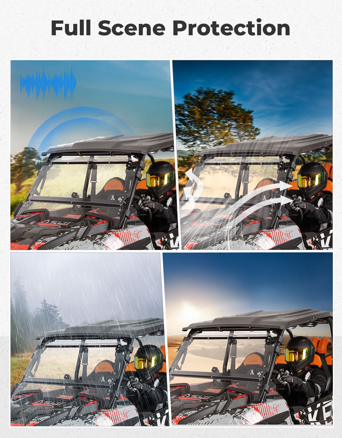 Kemimoto RZR XP 1000 parabrezza apribile 2 in 1