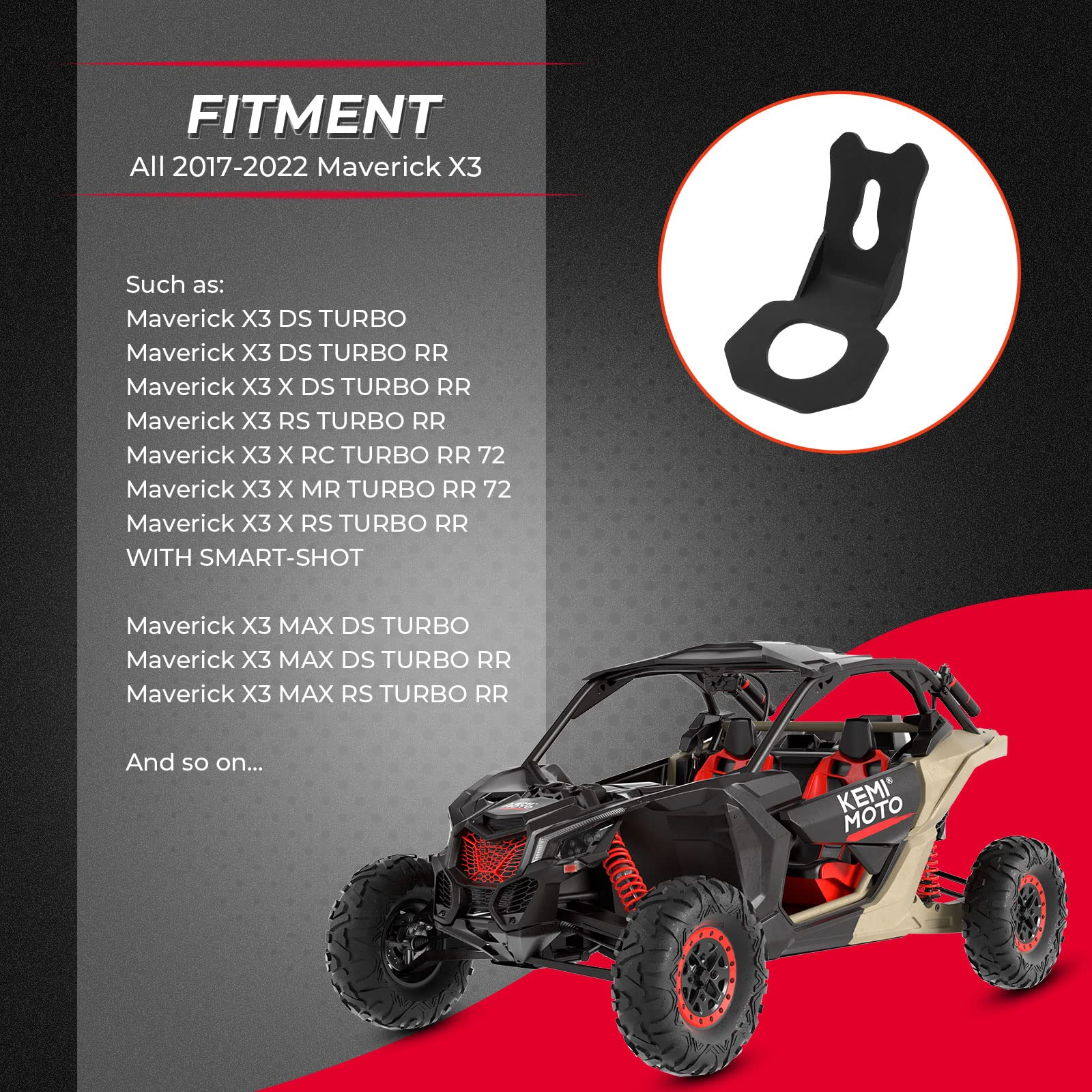 Kemimoto Maverick X3 ganci ancoraggio acciaio 4 pezzi