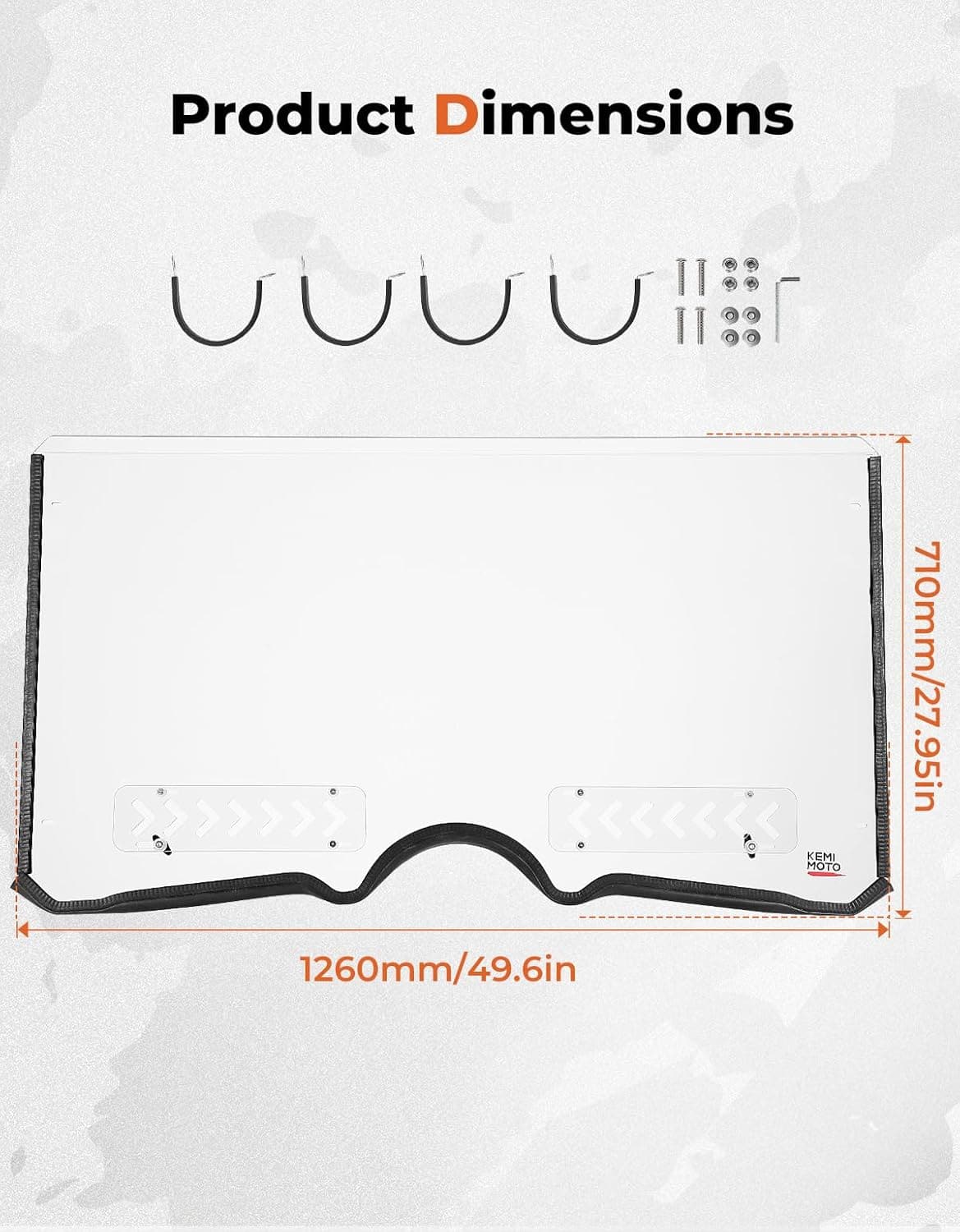 Kemimoto Rhino 450 660 700 parabrezza anteriore con prese aria