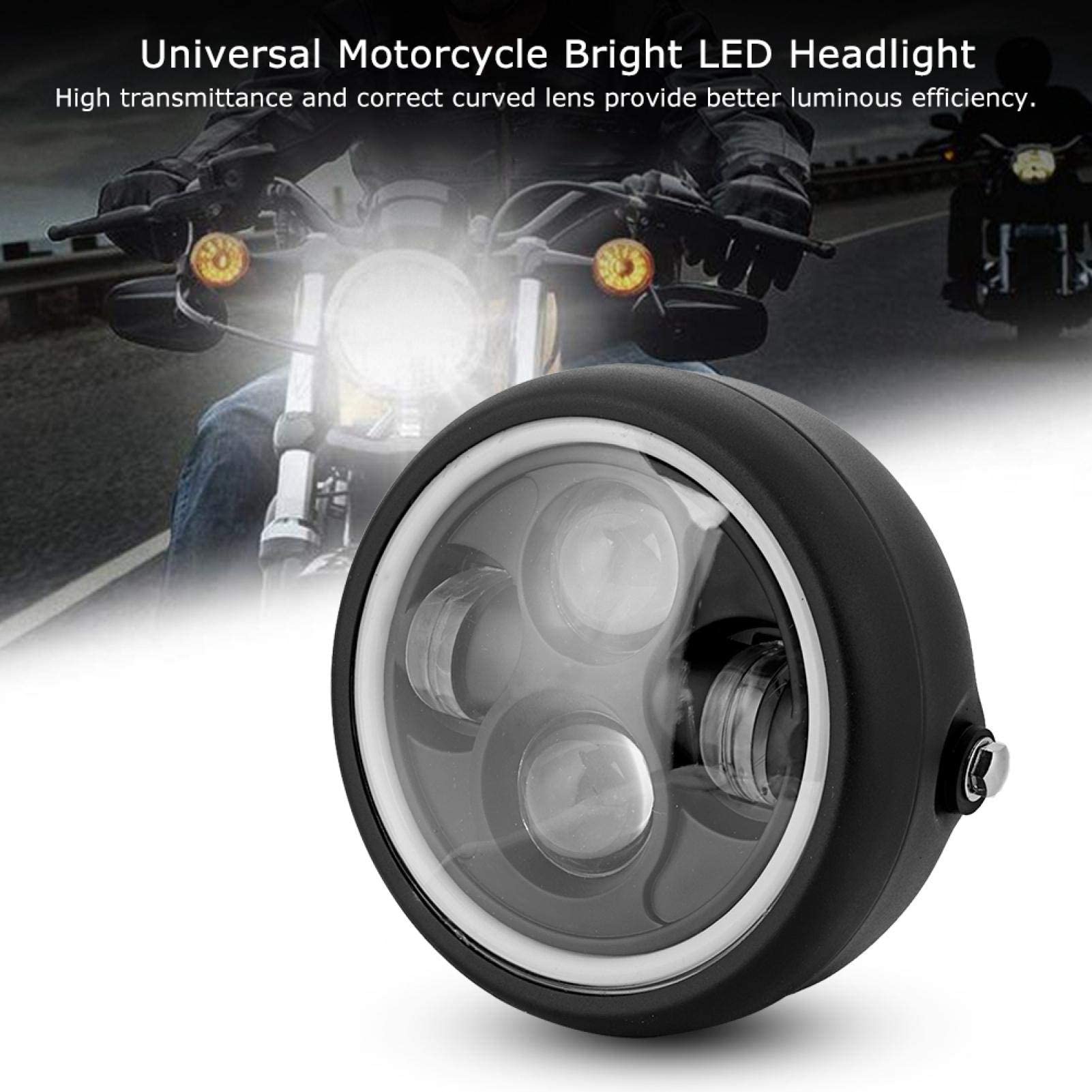 Kuuleyn Faro Anteriore Moto Rotondo Nero 12V 16 cm LED