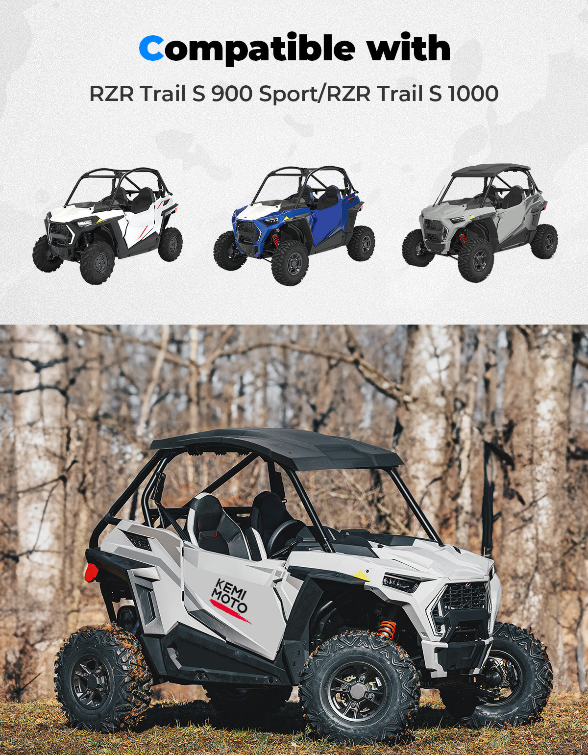 KEMIMOTO RZR Trail S 900 1000 tetto rigido in PP