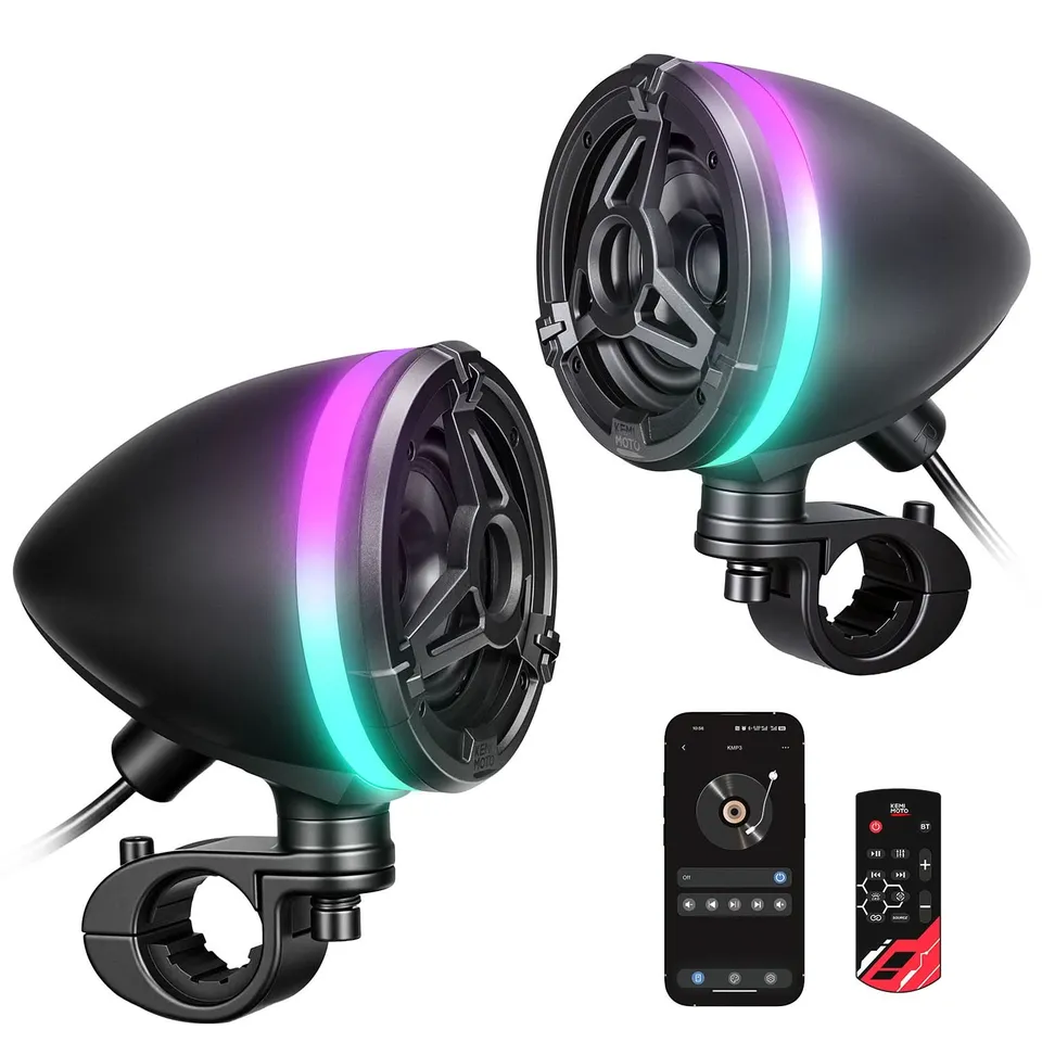 KEMIMOTO KMP3 cassa bluetooth moto manubrio RGB 50W