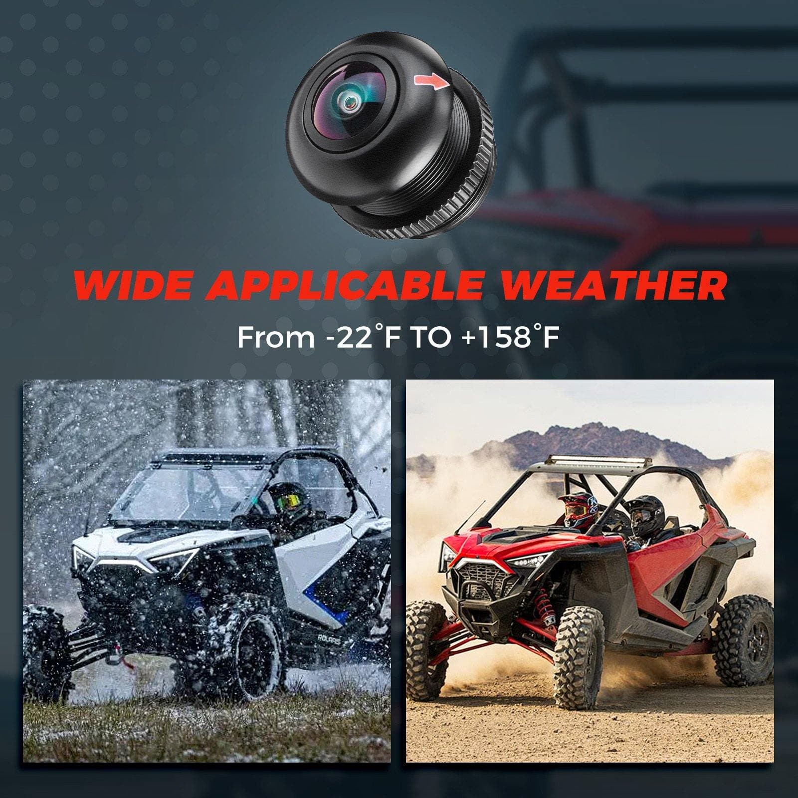 KEMIMOTO RZR telecamera anteriore 170° HD 720P