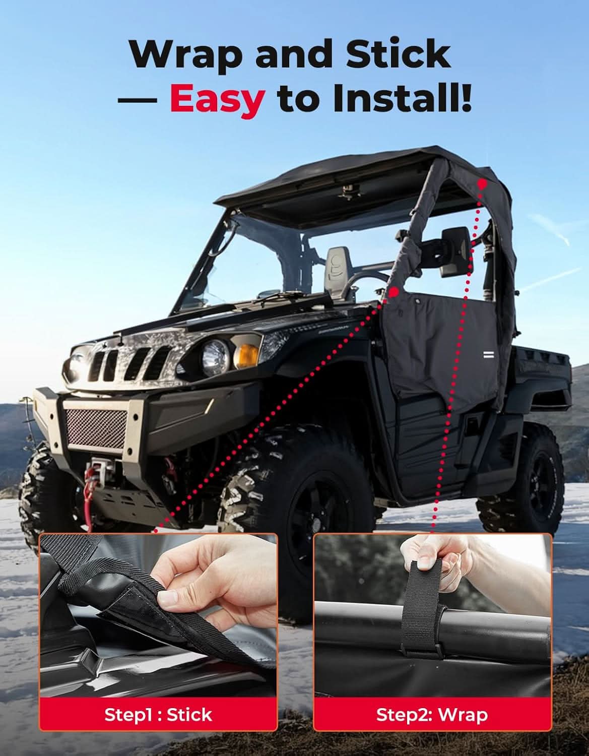 KEMIMOTO 1680D porte cabina UTV per Hisun 500 impermeabili