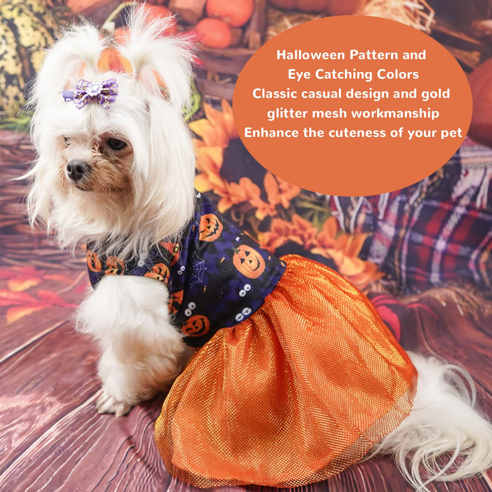 Kuuleyn Costume Halloween Cane Zucca Taglia S Leggero