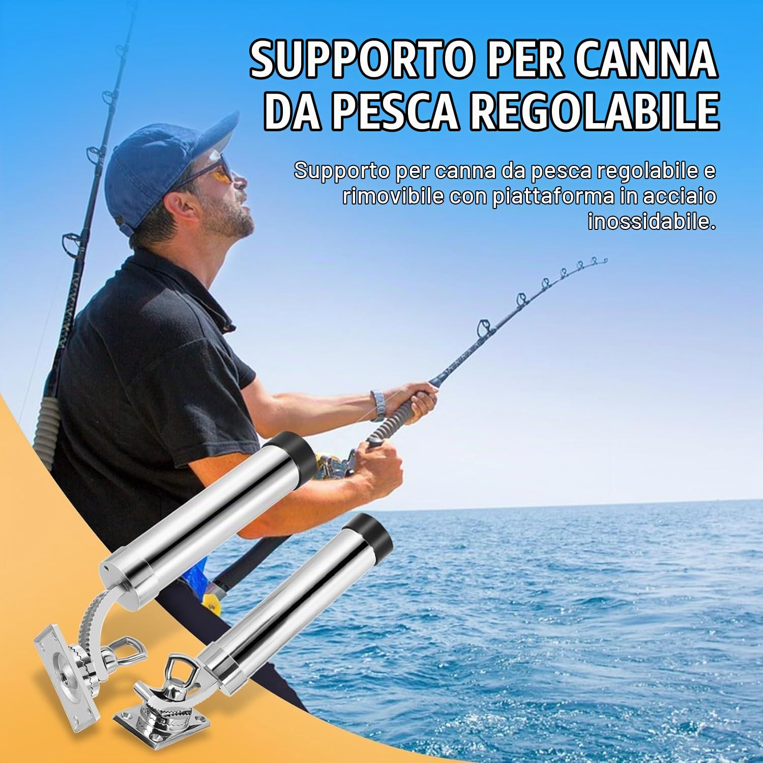 Kuuleyn portacanna barca inox 360 gradi