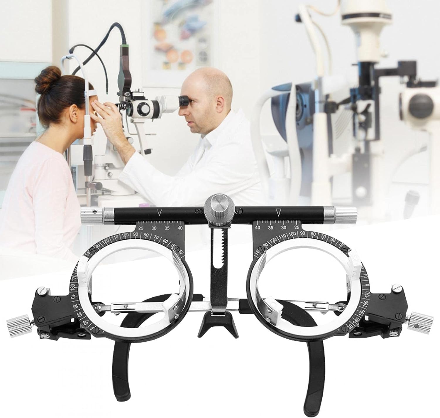 Kuuleyn montatura prova lenti optometria PD 48-80 mm 4 lenti