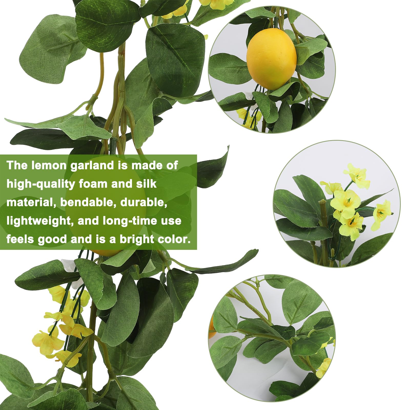Hapivida Ghirlanda Limone Artificiale Verde 2 m