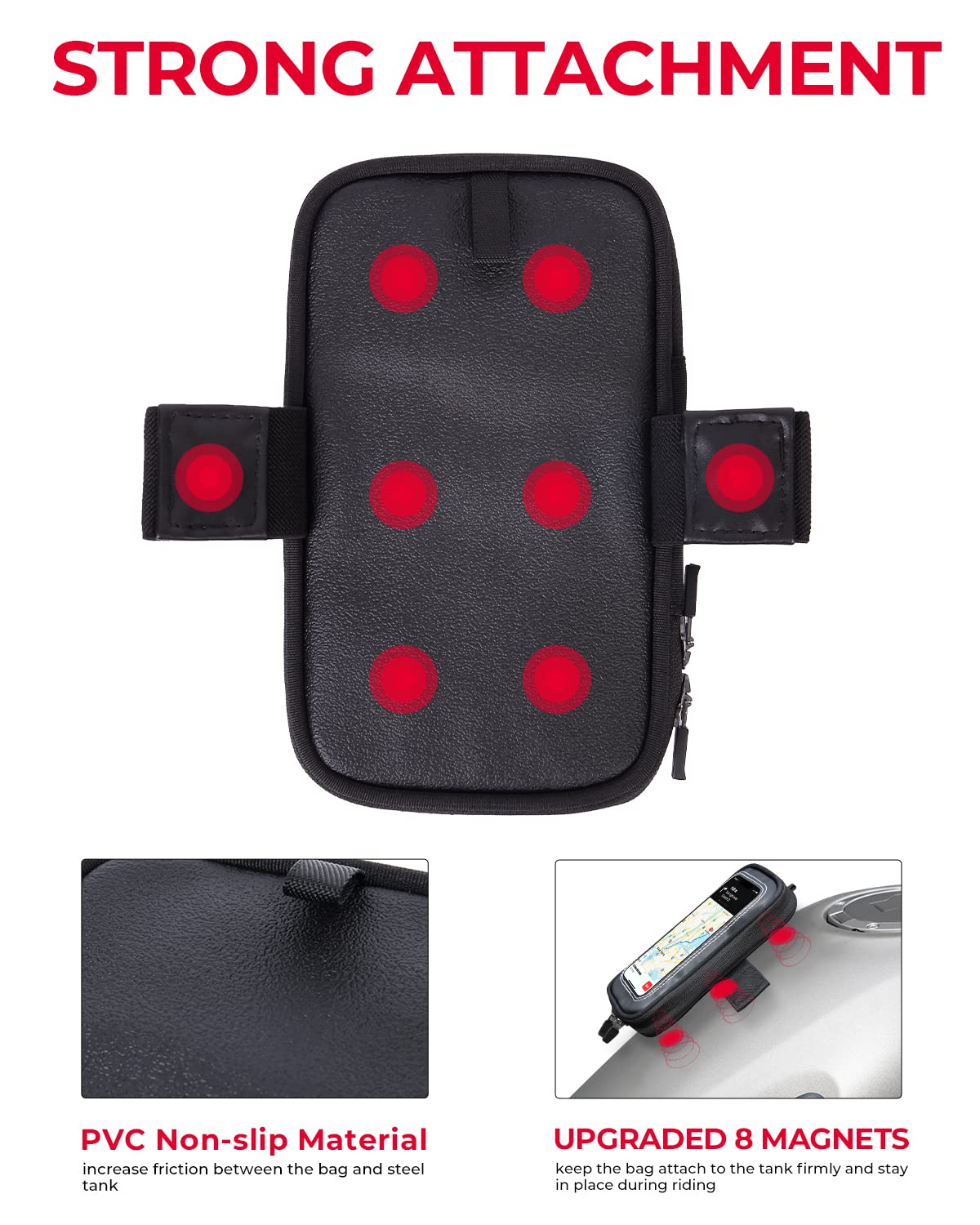 KEMIMOTO Borsa Serbatoio Magnetica Telefono 6,3"