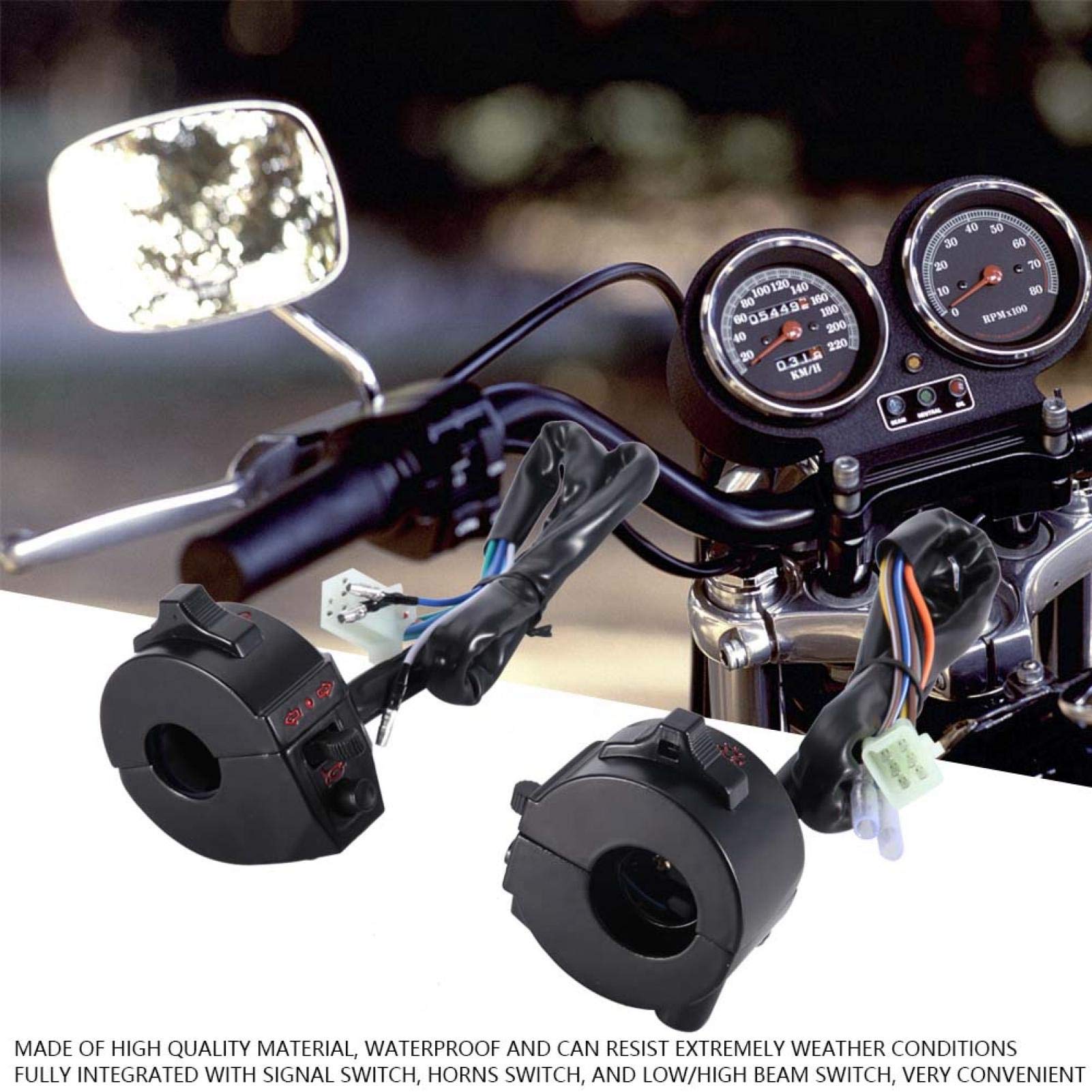 Kuuleyn 22 mm interruttori manubrio moto alluminio 1 paio