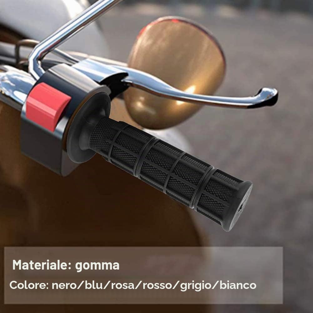 Hapivida Manopole Manubrio Moto 22 mm Nero Gomma Antiscivolo