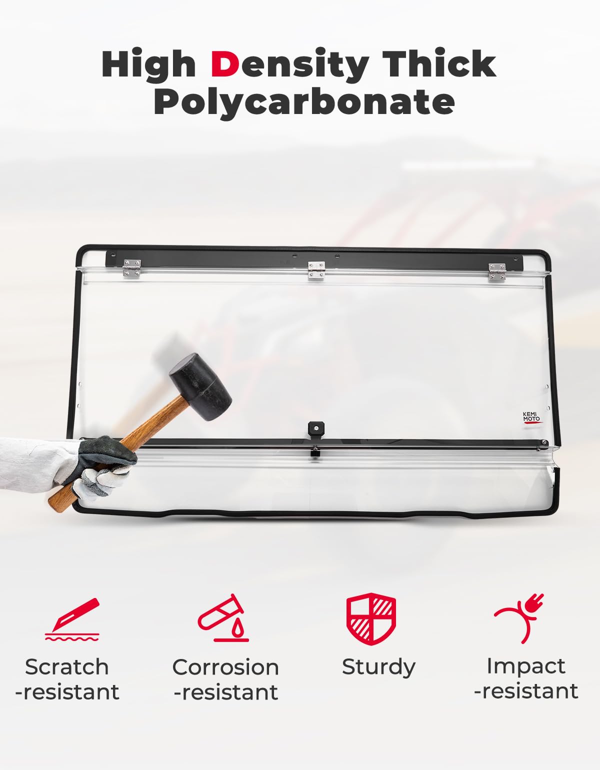 Kemimoto UForce 1000 parabrezza flip 2-in-1 policarbonato