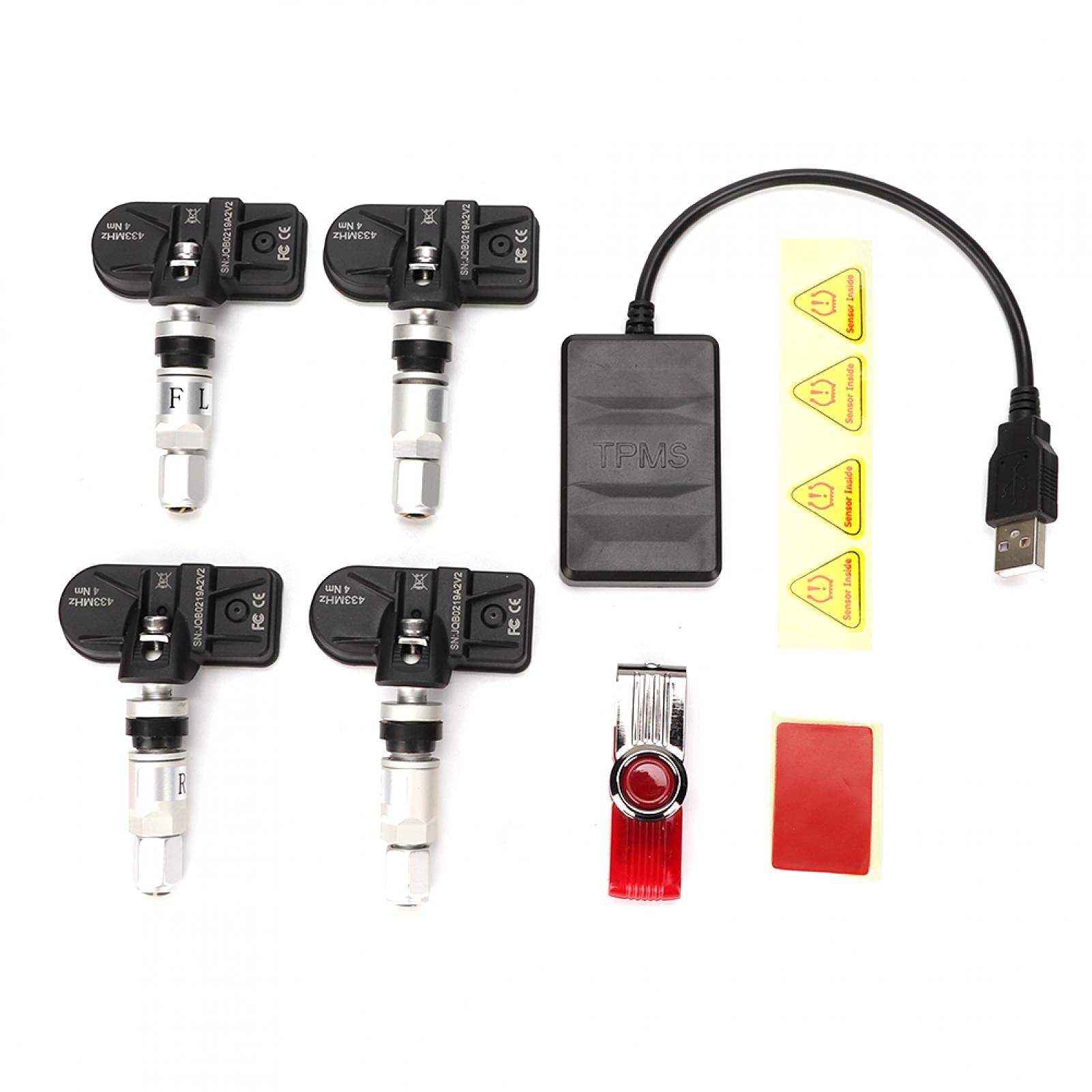 Kuuleyn TPMS USB Monitor Pressione Pneumatici 4 Sensori