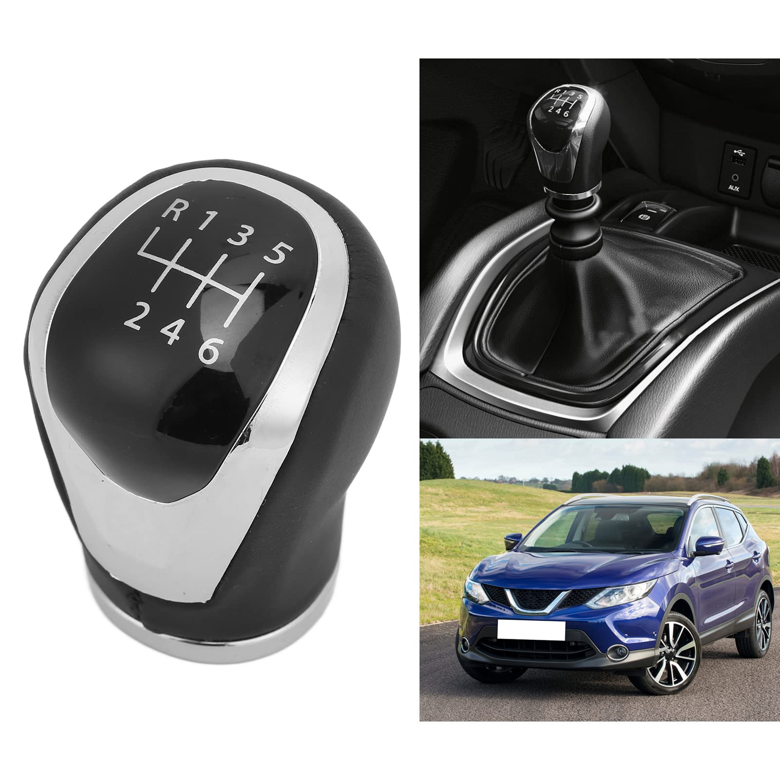 AOWINHIT Pomello Cambio 6 Velocità Qashqai J11 X-Trail Nero