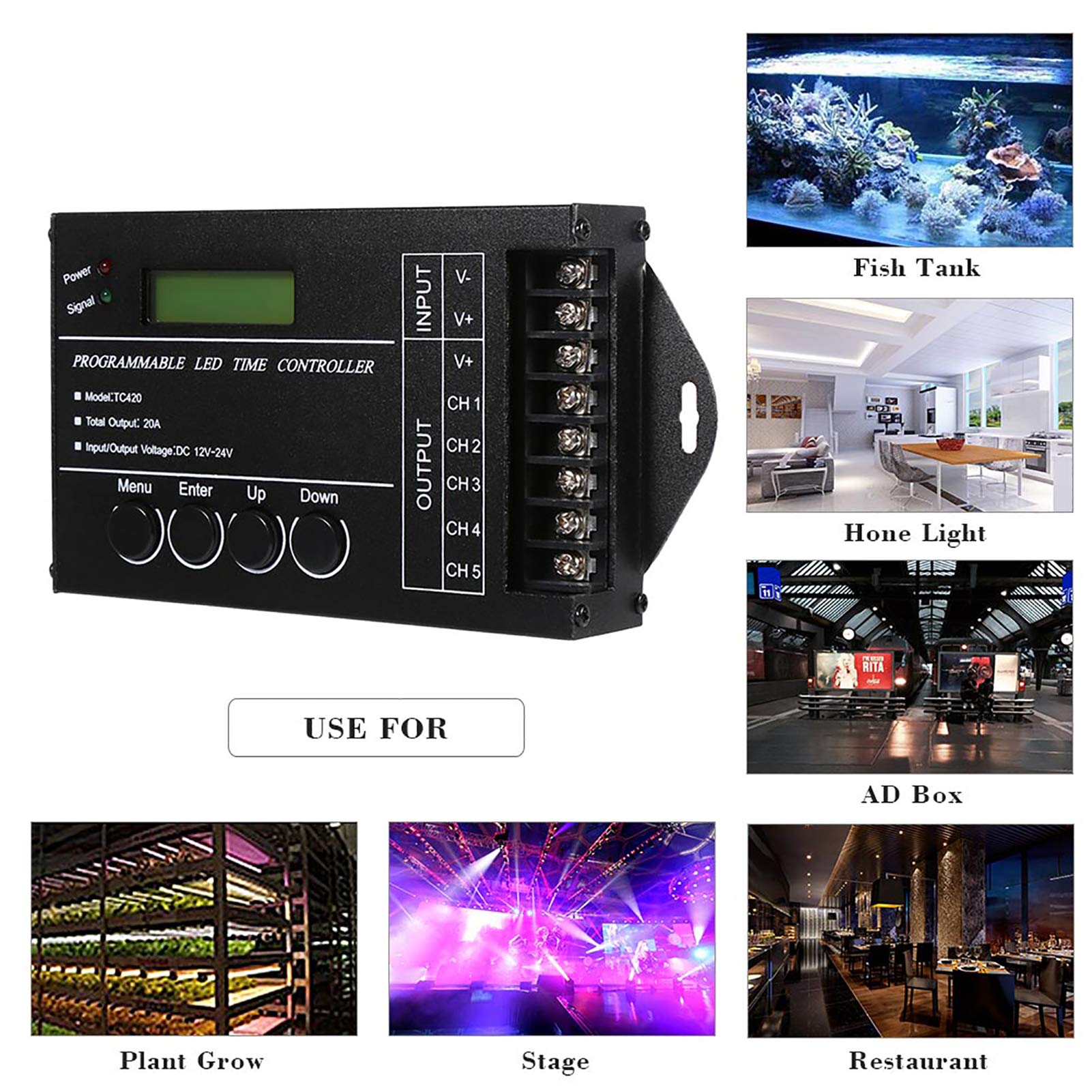 Kuuleyn Controller LED Timer 5 Canali DC12-24V 20A