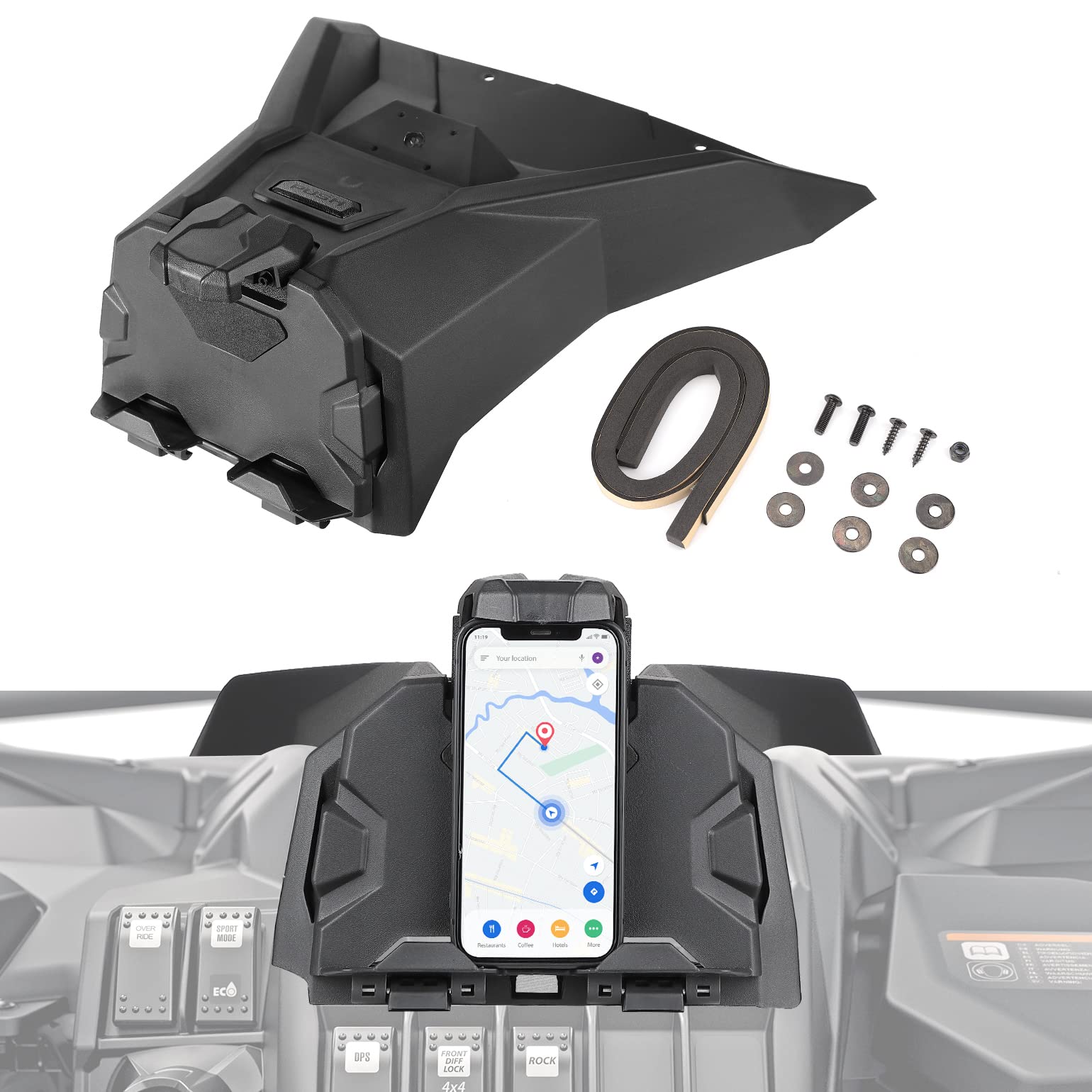 KEMIMOTO supporto tablet Can-Am Maverick con box 9,5L