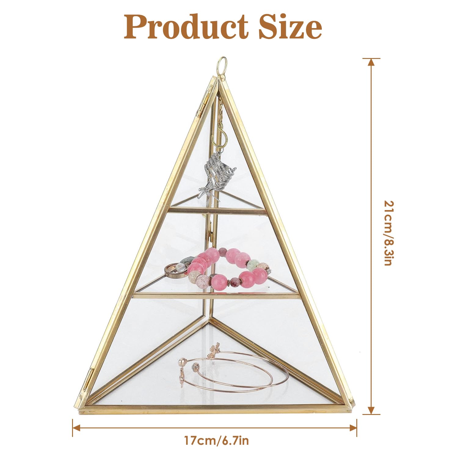 Hapivida Piramide 3 Livelli Portagioie Vetro 21 cm